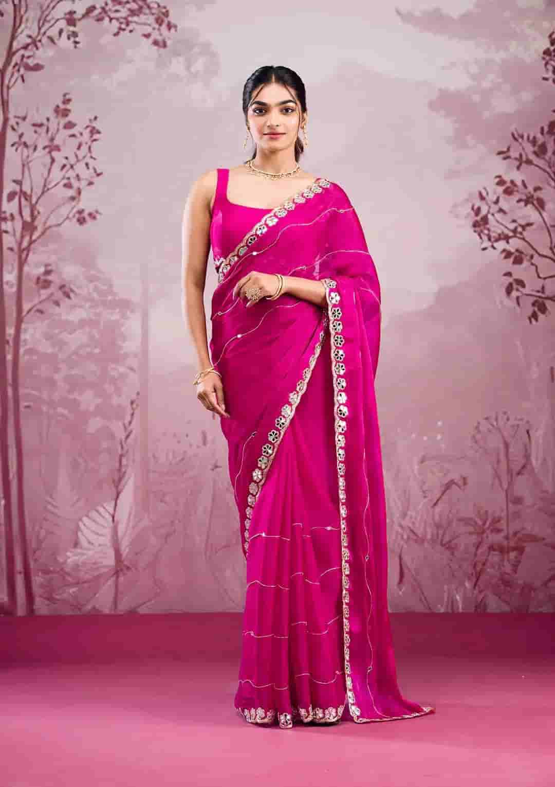 Soft Burberry Silk Party Wear Saree in Surat