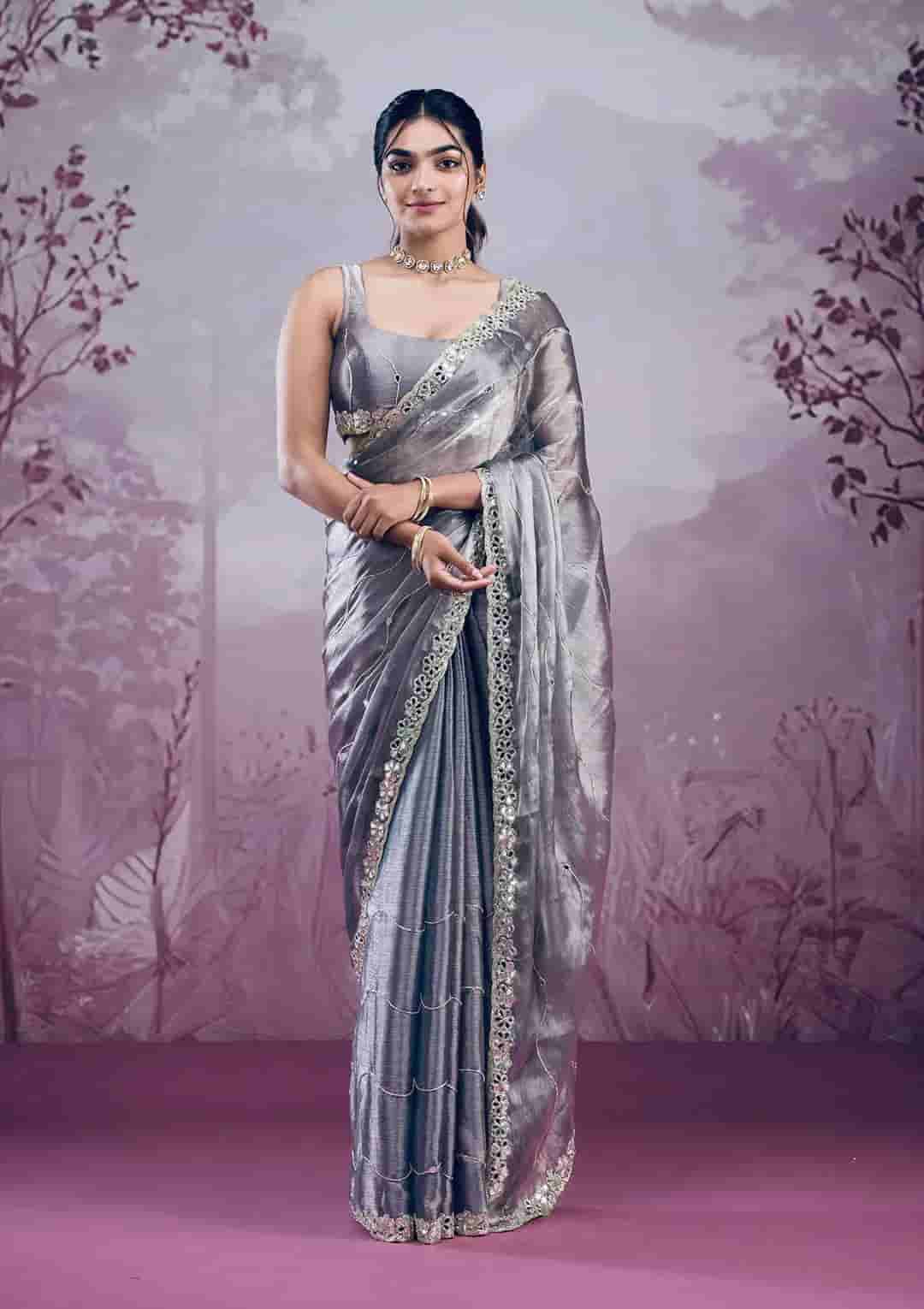 Soft Burberry Silk Party Wear Saree in Surat