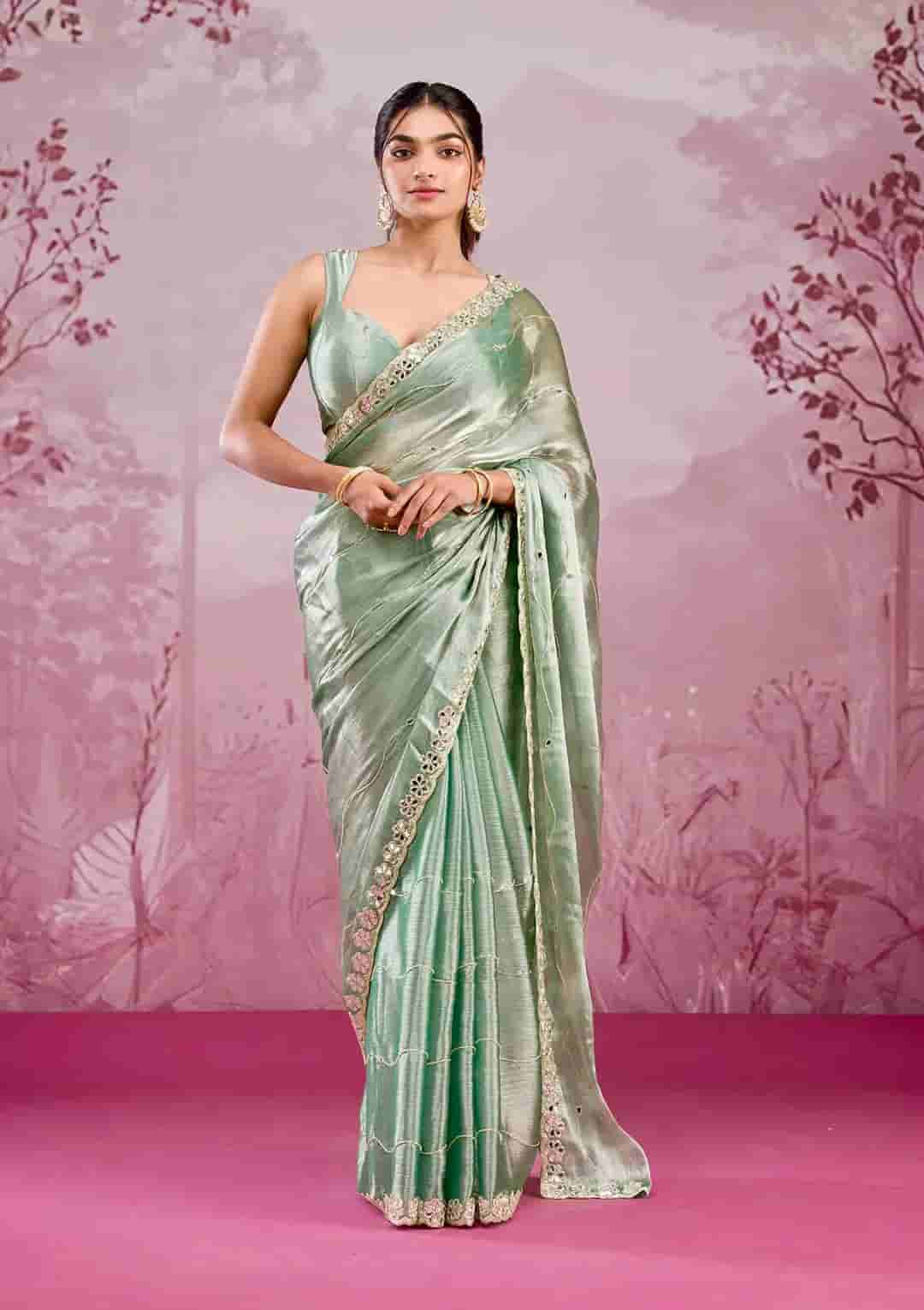 Soft Burberry Silk Party Wear Saree in Surat