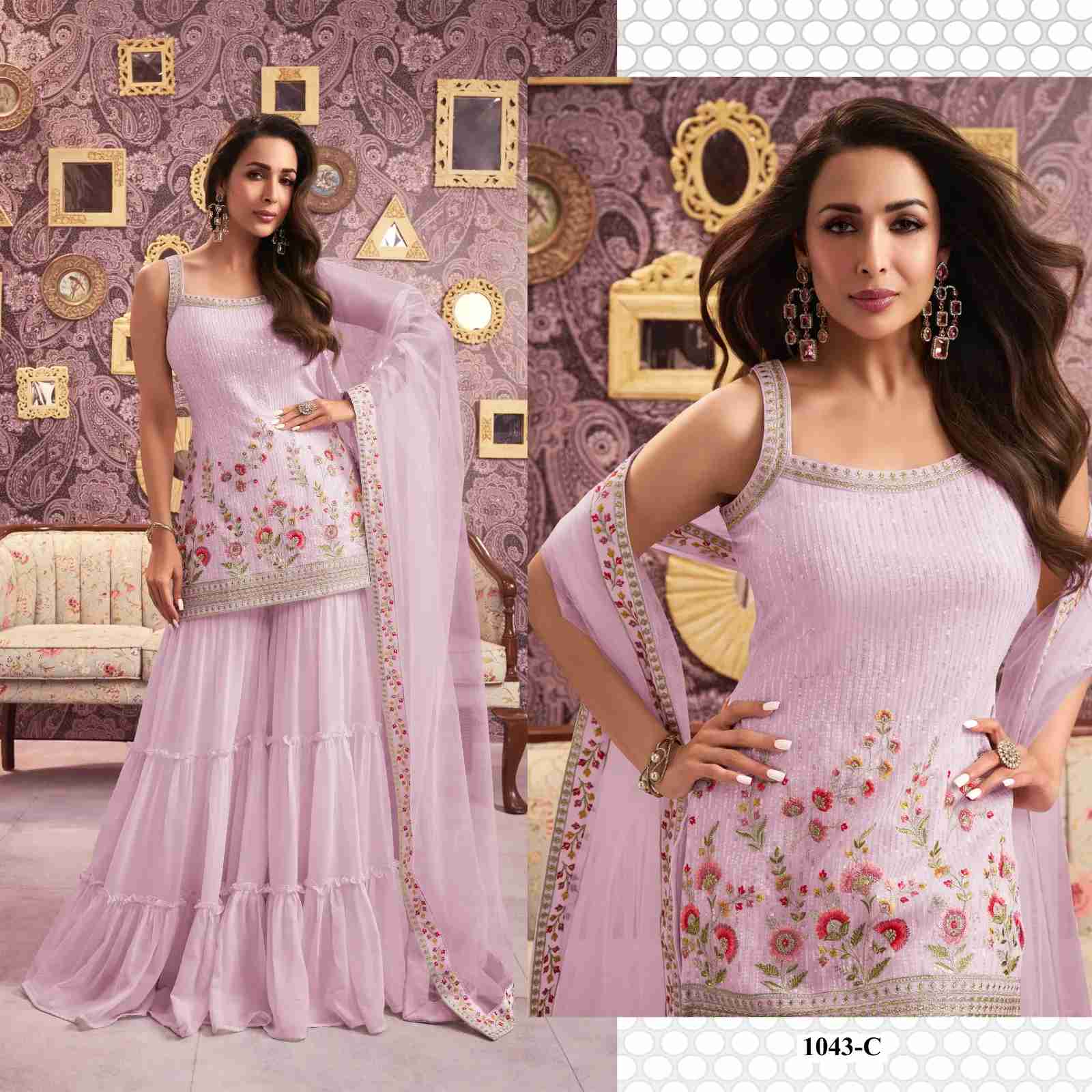 Silk Semi-Stitched Wedding Dress Material with Embroidery in Surat