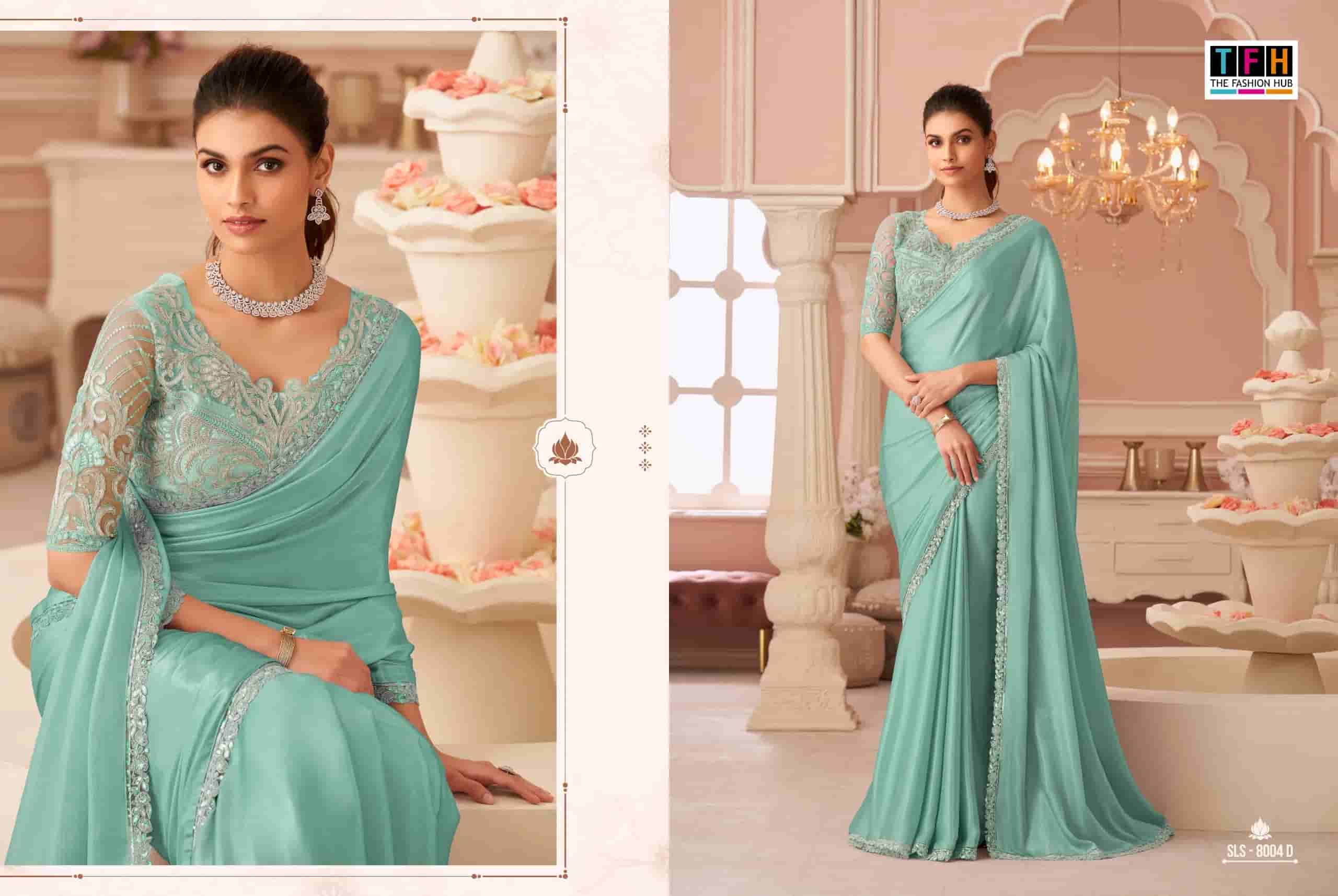 Silver Chiffon Shimmer Premium Saree in Surat