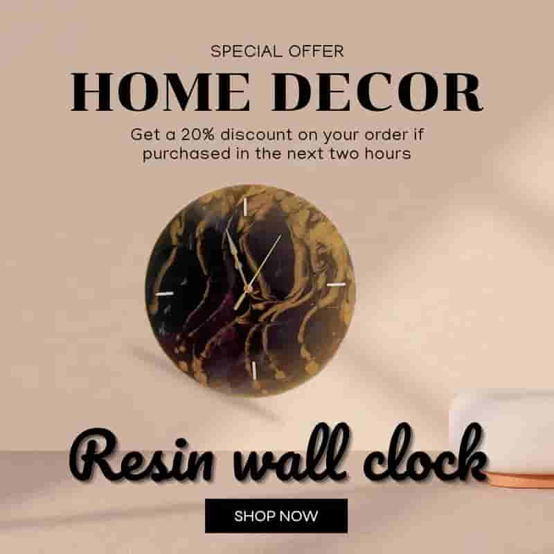 Fancy Resin handmade wall clock in Ahmedabad