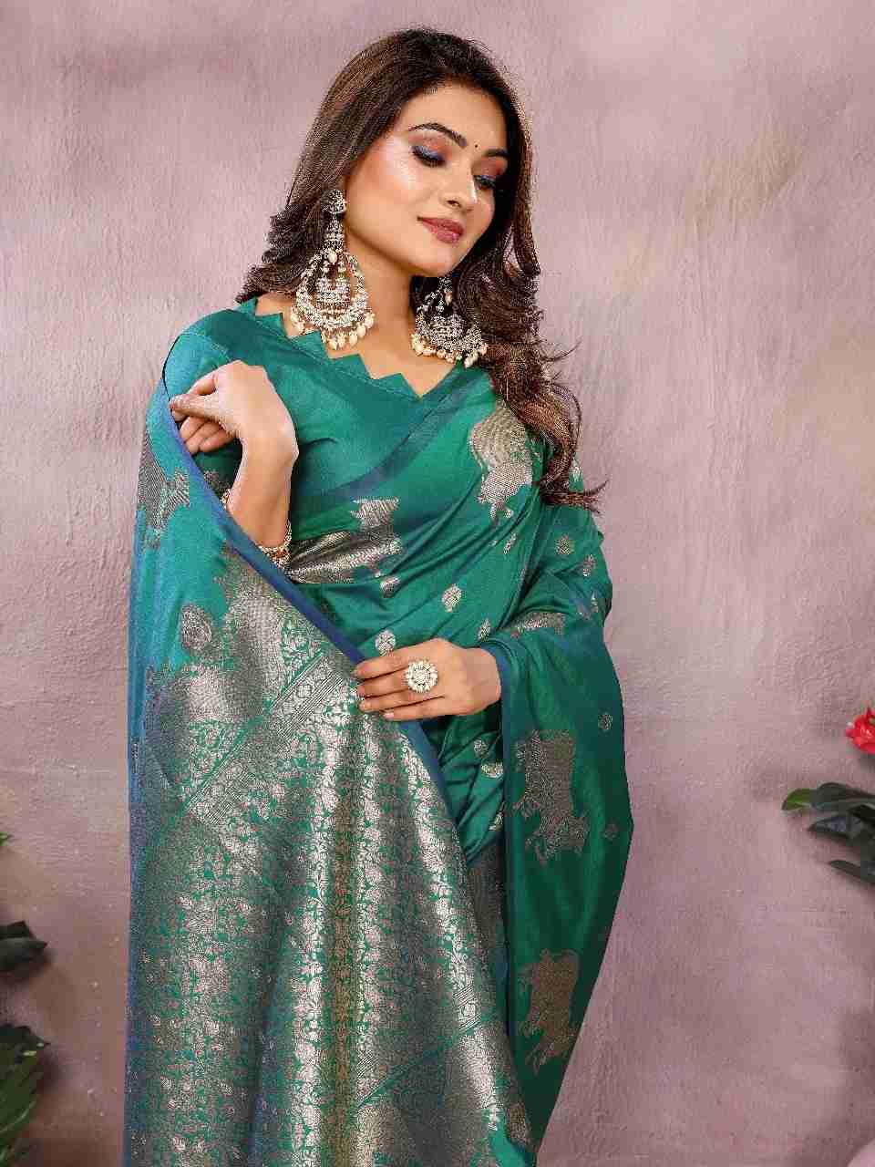 Pure Banarasi Silk Saree with Soft Gala Weaving Work in Surat