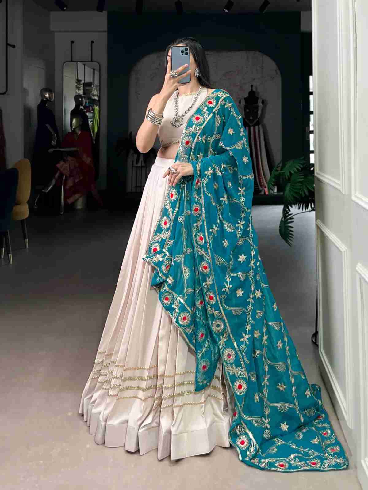 Navratri Rayon Lehenga Choli with Lace Work for Garba in Surat