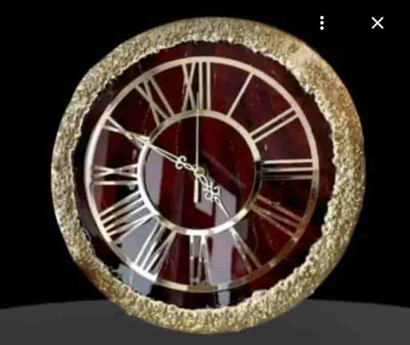 Buy Resin Maroon and black handmade costmized Wall clock in Ahmedabad for 1600 - See photos and details
