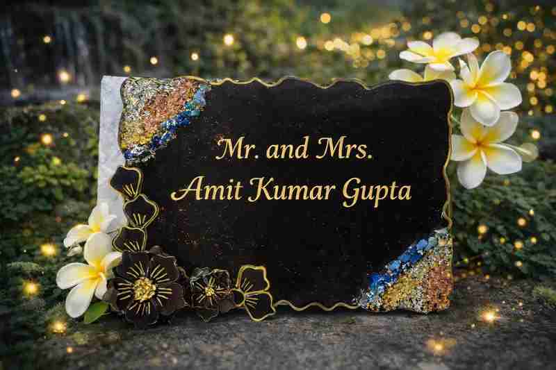 Resin handmade customised name plate in Ahmedabad