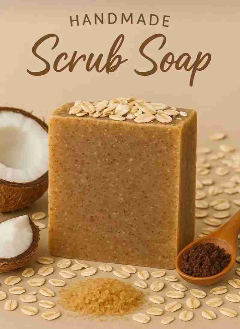 Organic Handmade Oats Scrubbing Soap for Sensitive Skin in Mumbai