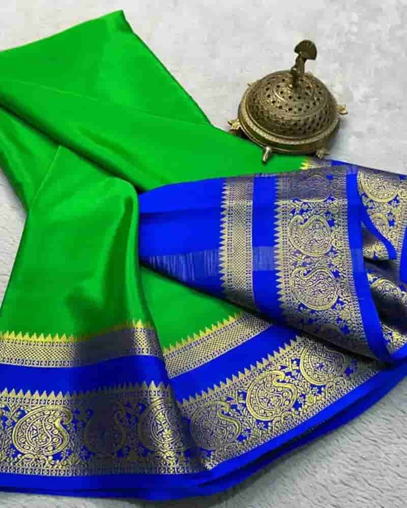 Pure semi crepe mysore silk saree in Hyderabad