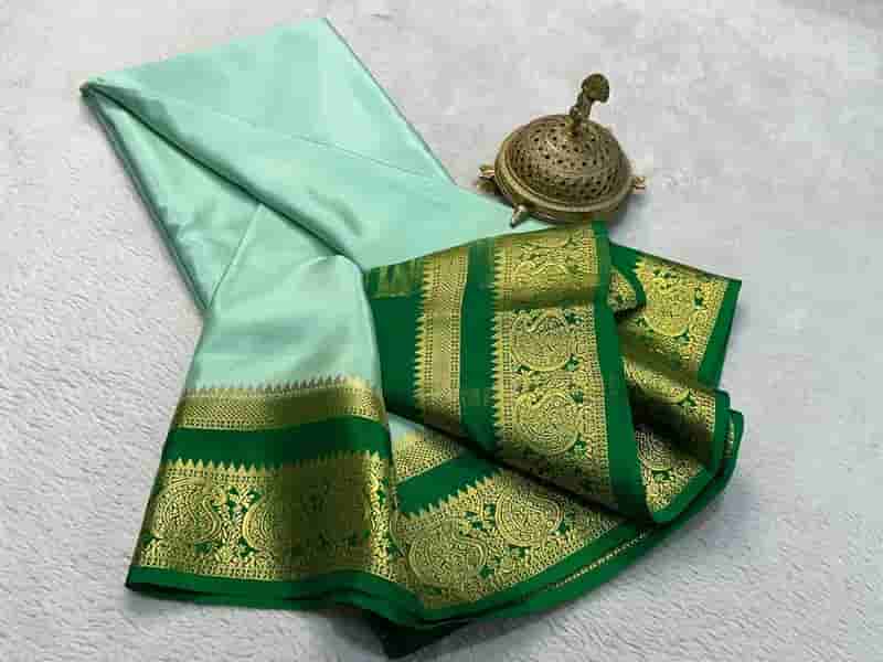 Pure semi crepe mysore silk saree in Hyderabad