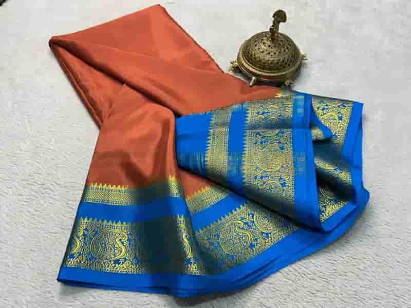 Pure semi crepe mysore silk saree in Hyderabad
