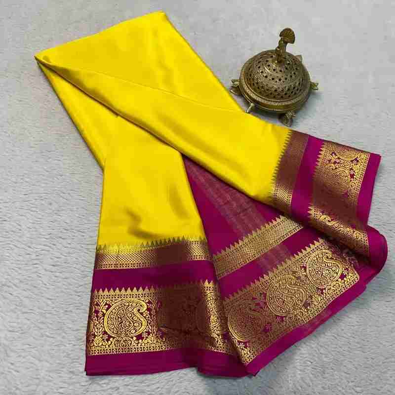 Pure Semi Crepe Mysore Silk Saree, Traditional Elegance in Hyderabad