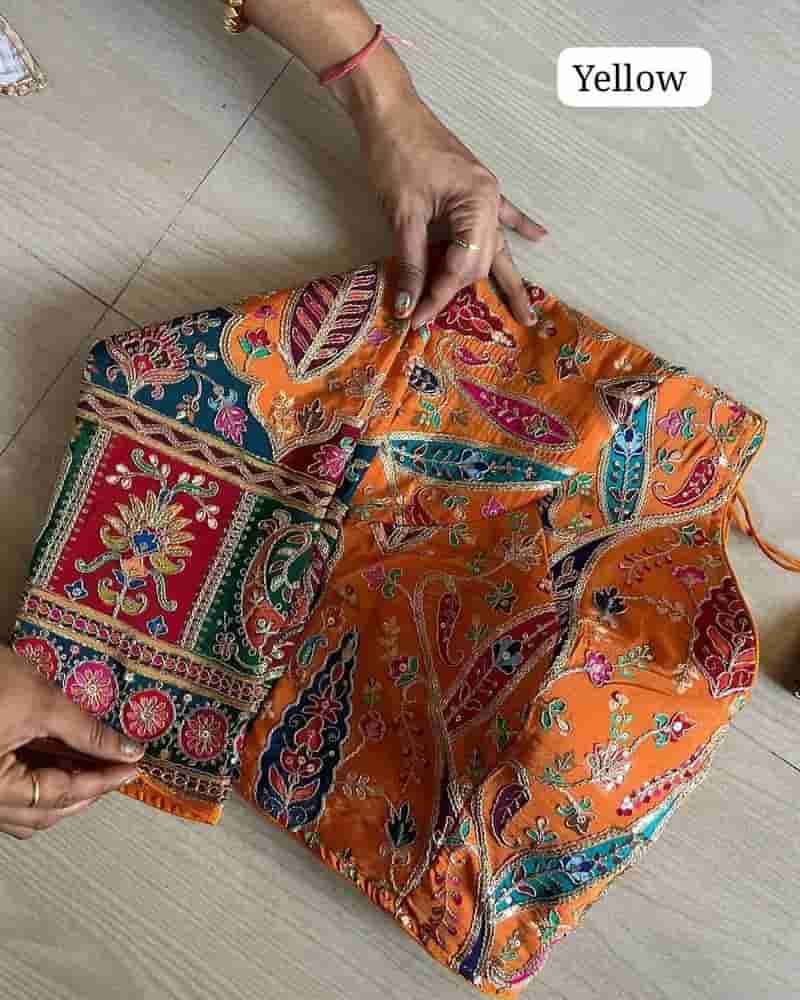 Zari floral design printed blouse in Hyderabad