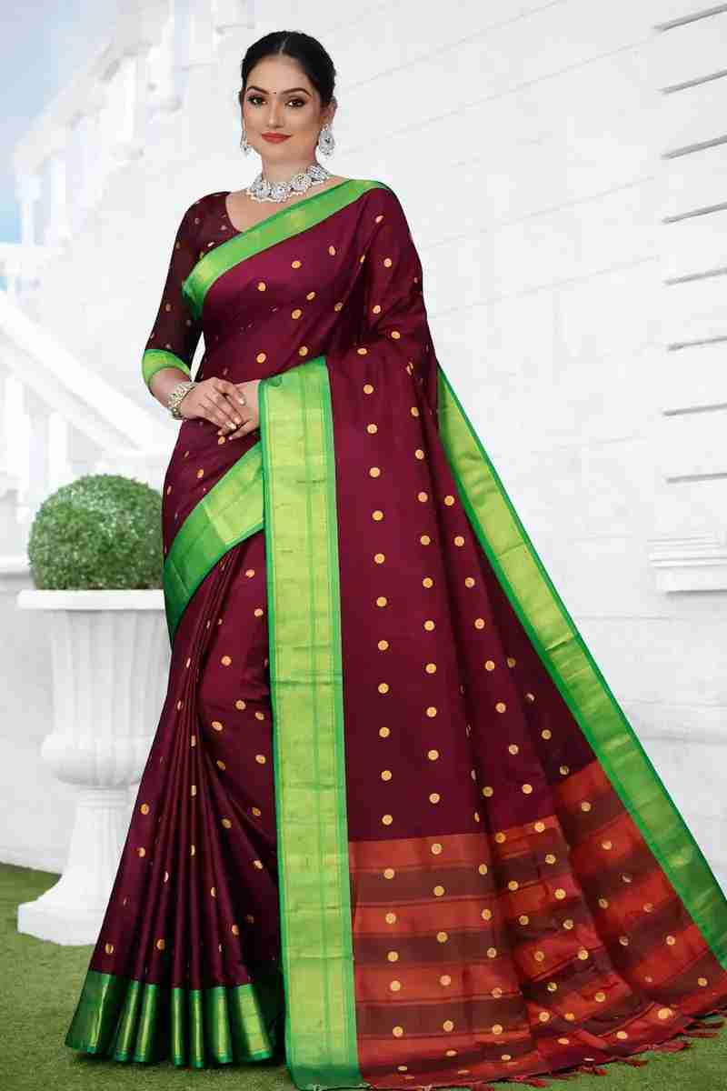Traditional Banarasi Silk Saree with Zari Buttis and Border in Hyderabad