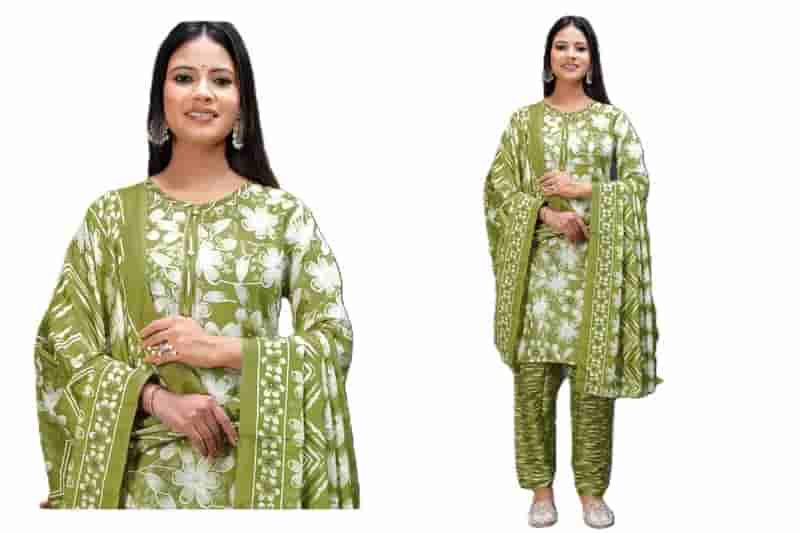 Designer Green Printed Salwar Suit for Women in Thane