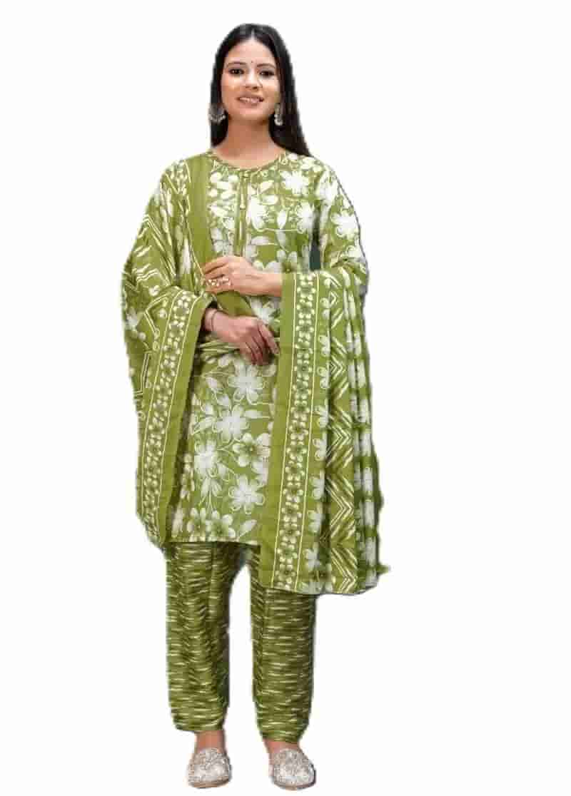 Designer Green Printed Salwar Suit for Women in Thane