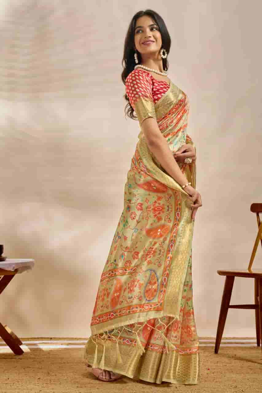 Soft Multicolor Print Silk Saree in Surat