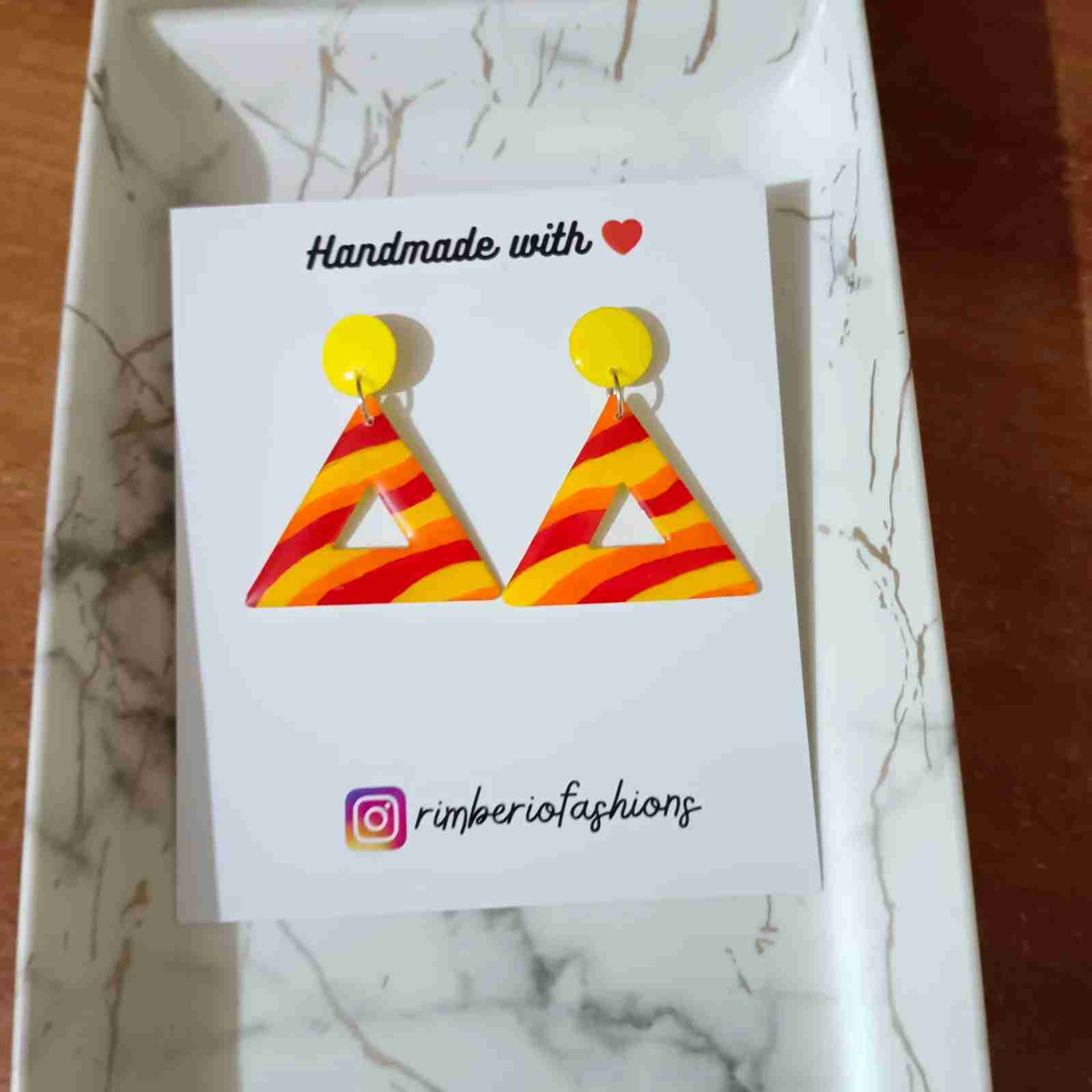 Resin Triangle Earrings Modern Geometric Style for Women in Mumbai