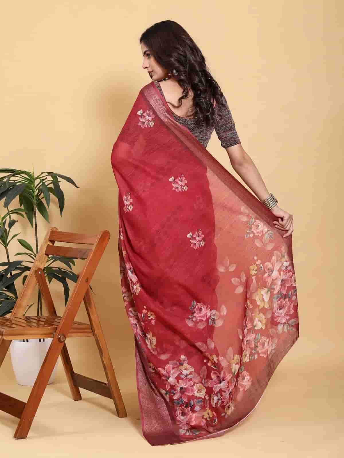 Reach floral digital print saree in Kolkata