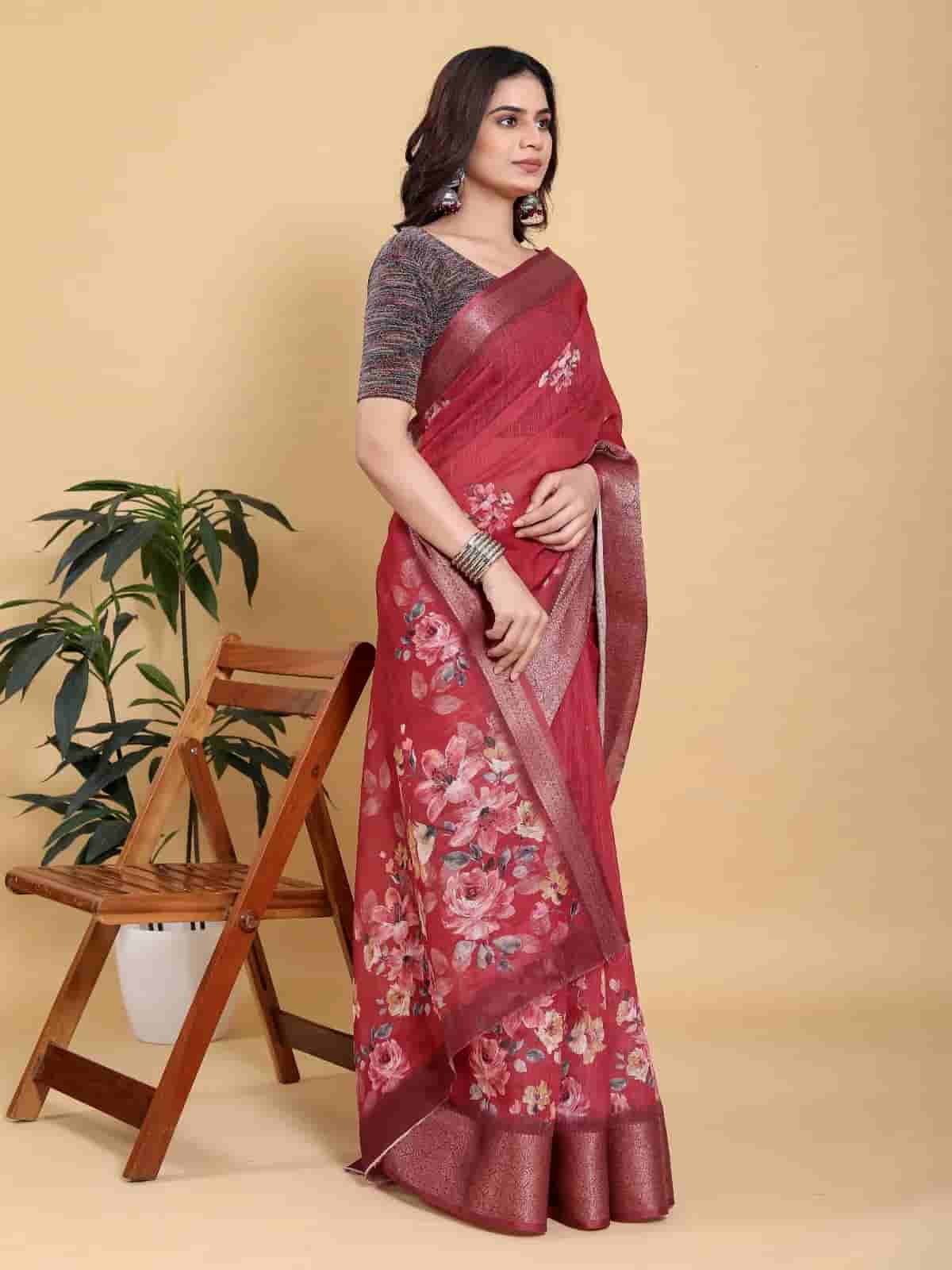 Reach floral digital print saree in Kolkata