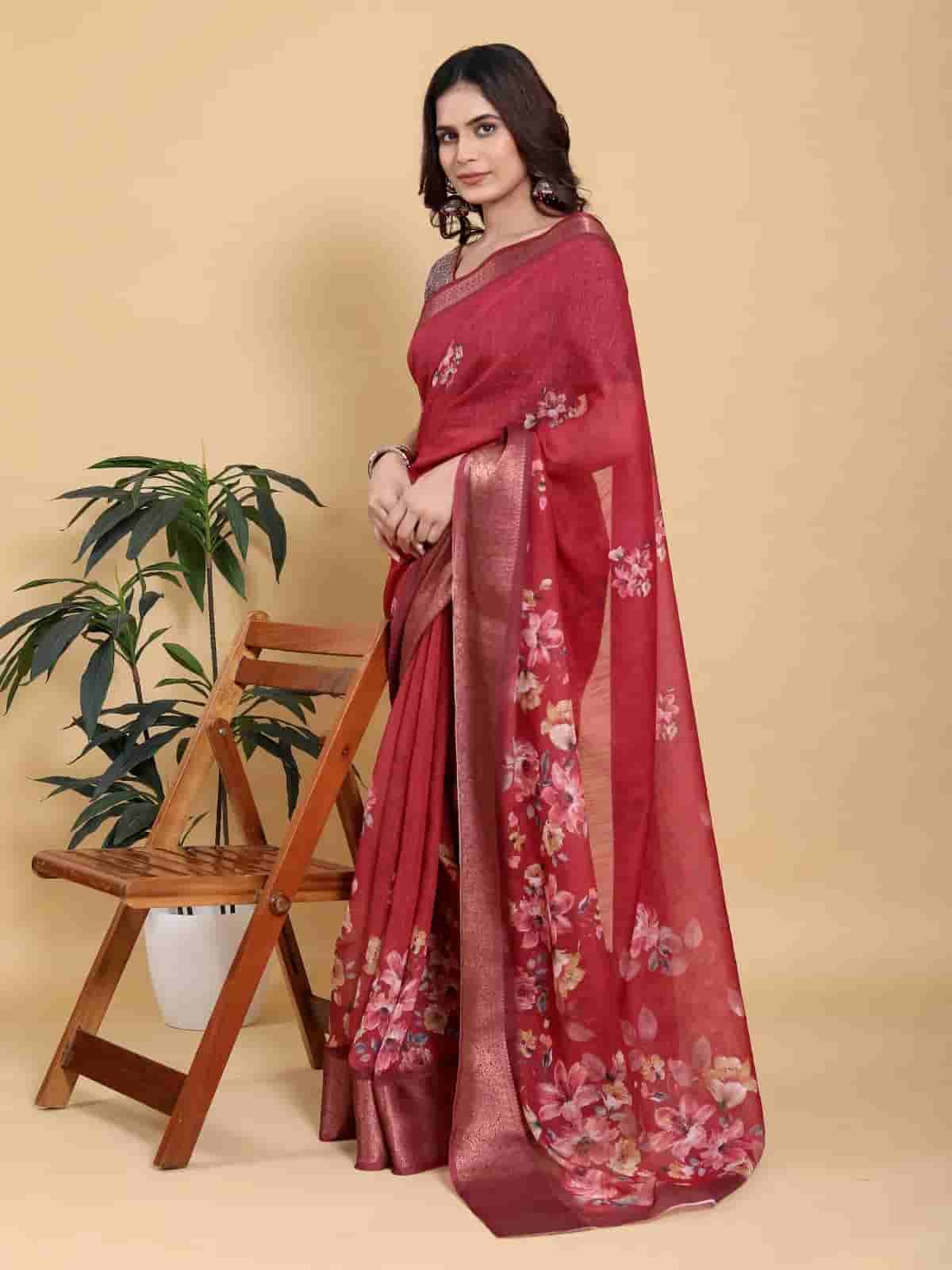 Reach floral digital print saree in Kolkata