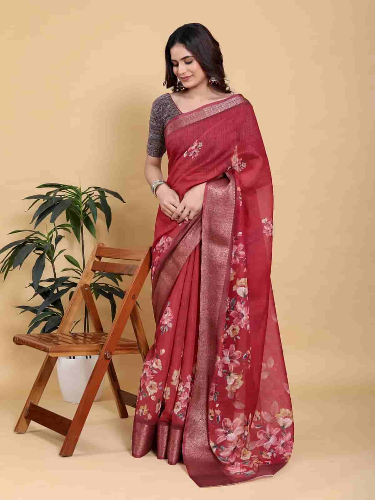 Reach floral digital print saree in Kolkata