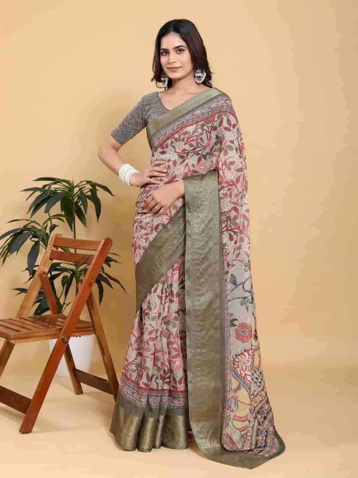 Buy Kalamkari print premium saree collection in Kolkata | Reseller Bazzar