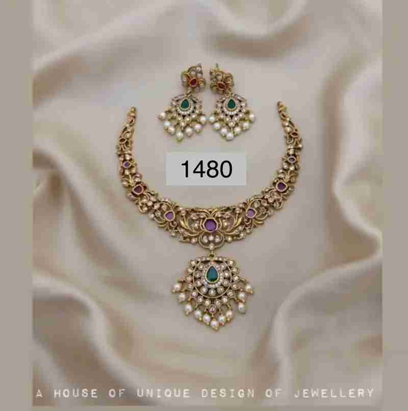 Antique Nakshi Necklace Set with Jhumka Earrings and Pendant in Hyderabad