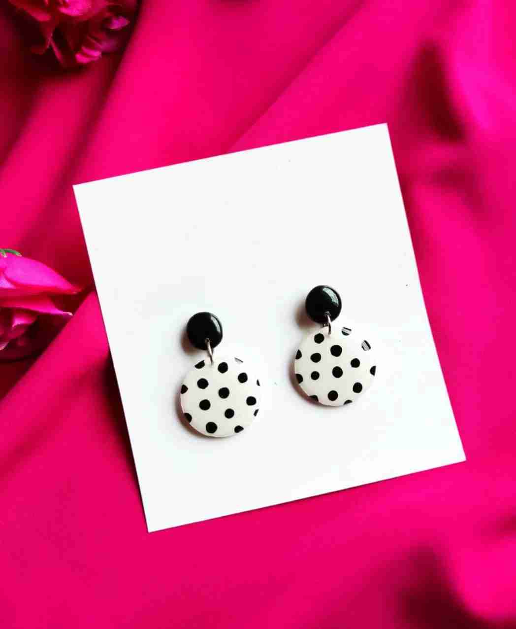 Lightweight Polka Dot Earrings for Western and Casual Wear in Mumbai