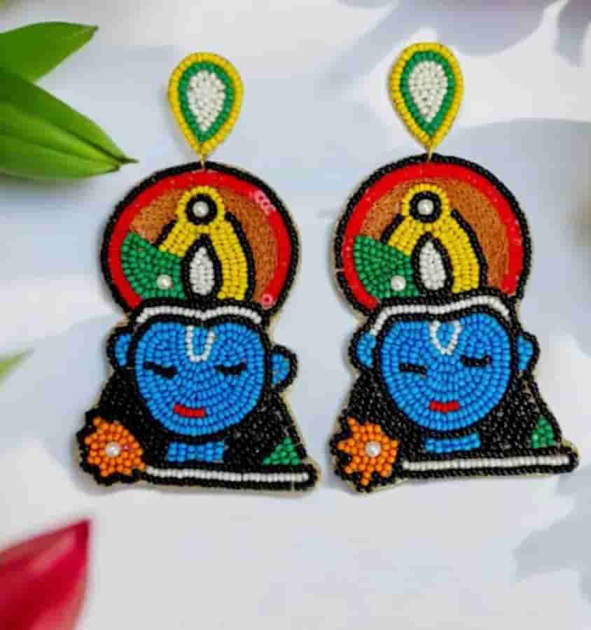 Buy Krishna beaded earrings in Mumbai for 399 - See photos and details