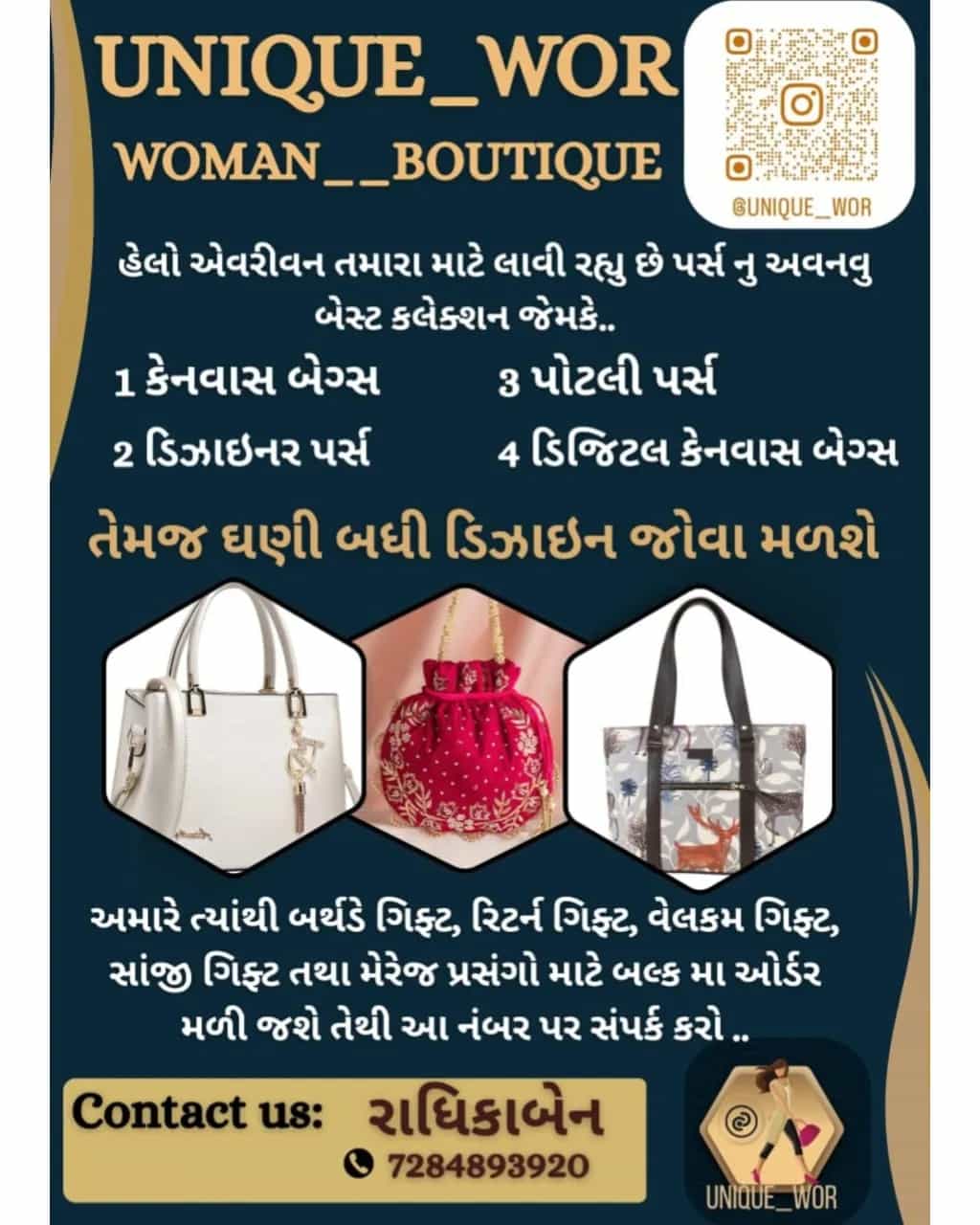 Buy Womans Boutique Wholesale Fashion Bags and Gift Items in Junagadh - Reseller Bazzar