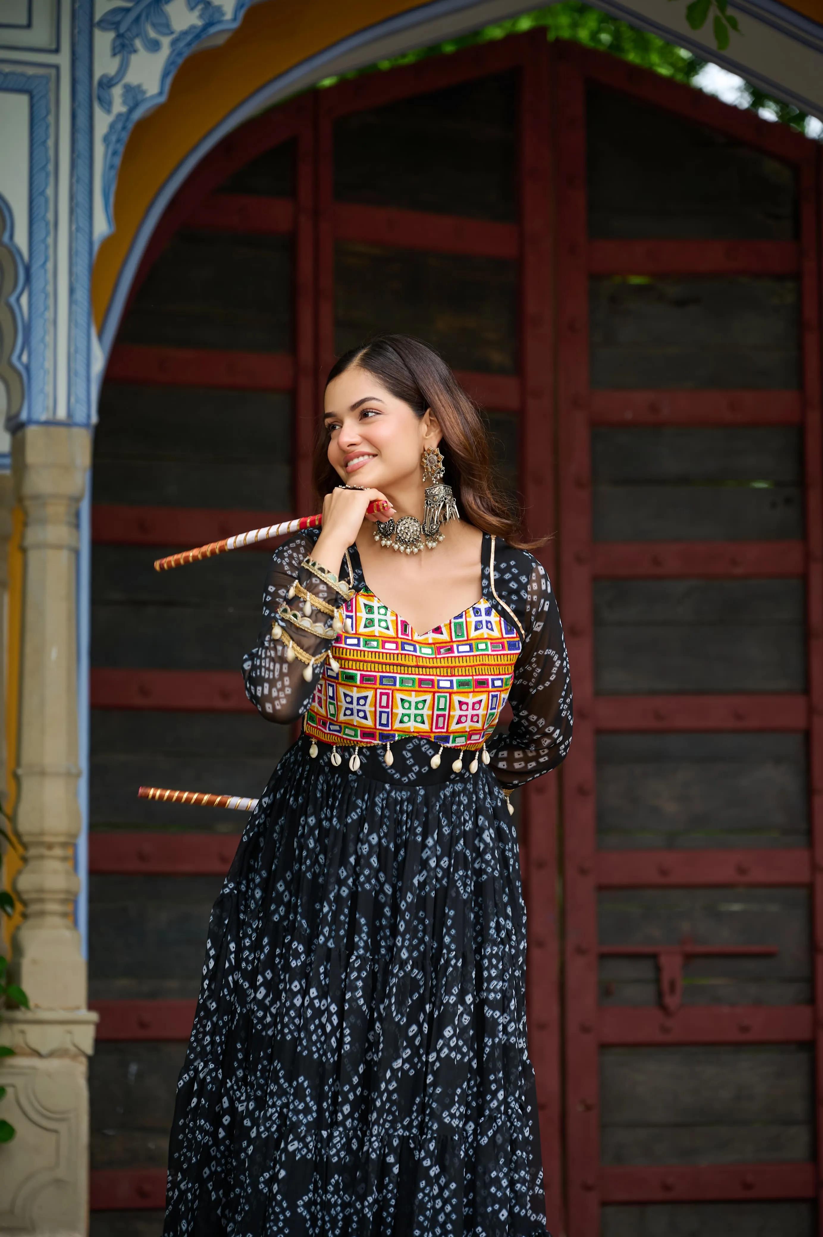 Bandhani Print Work Navratri outfits - Image 10 in Surat