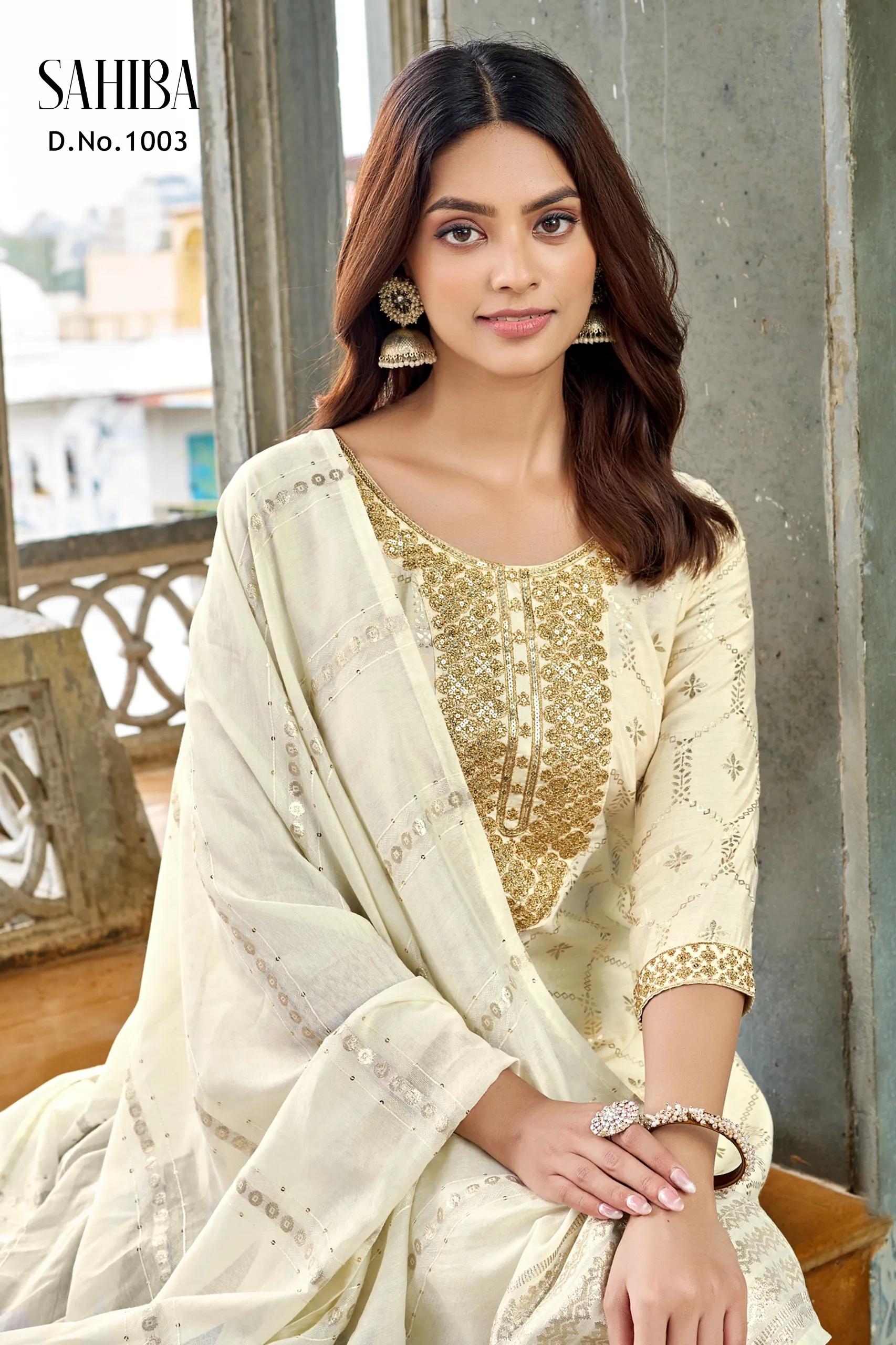 Sahiba Designer Salwar Suit with Embroidered Kurti & Dupatta - Image 16 in Surat