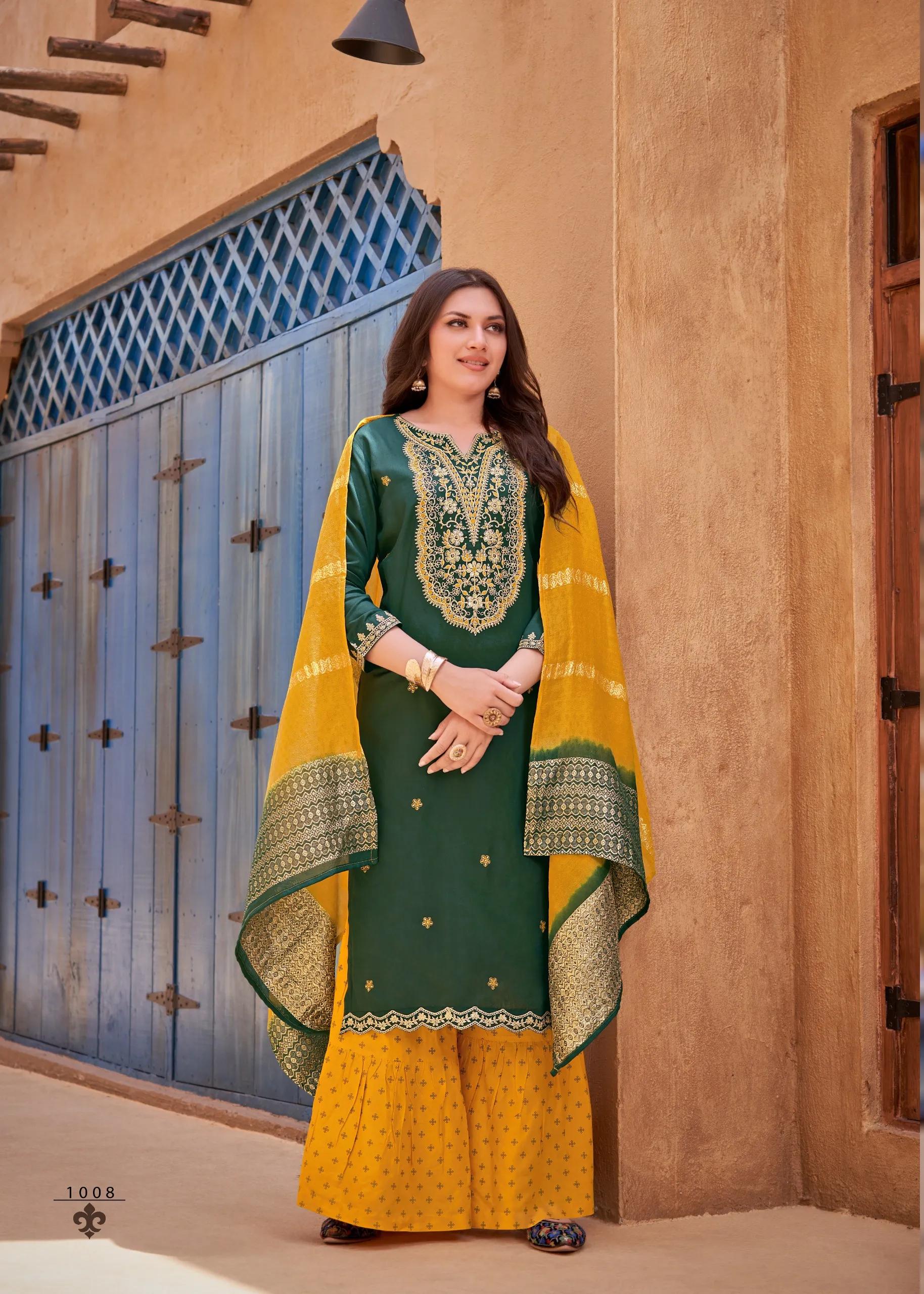 Rang Rasiya Rayon Salwar Suit with Embroidered Sharara - Image 12 in Surat