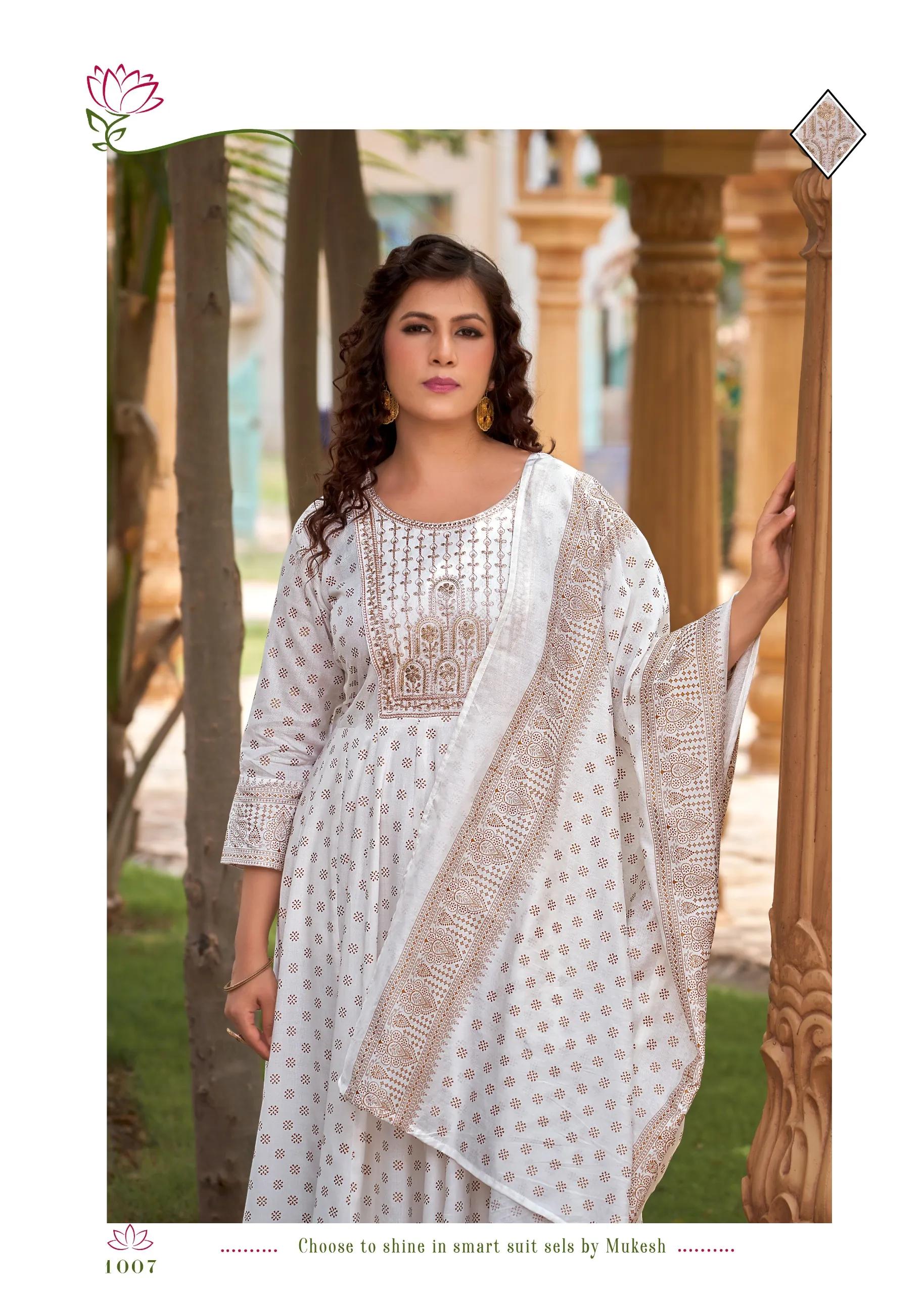 Gauri Rayon Salwar Suit with Heavy Embroidery & Foil Print - Image 6 in Surat