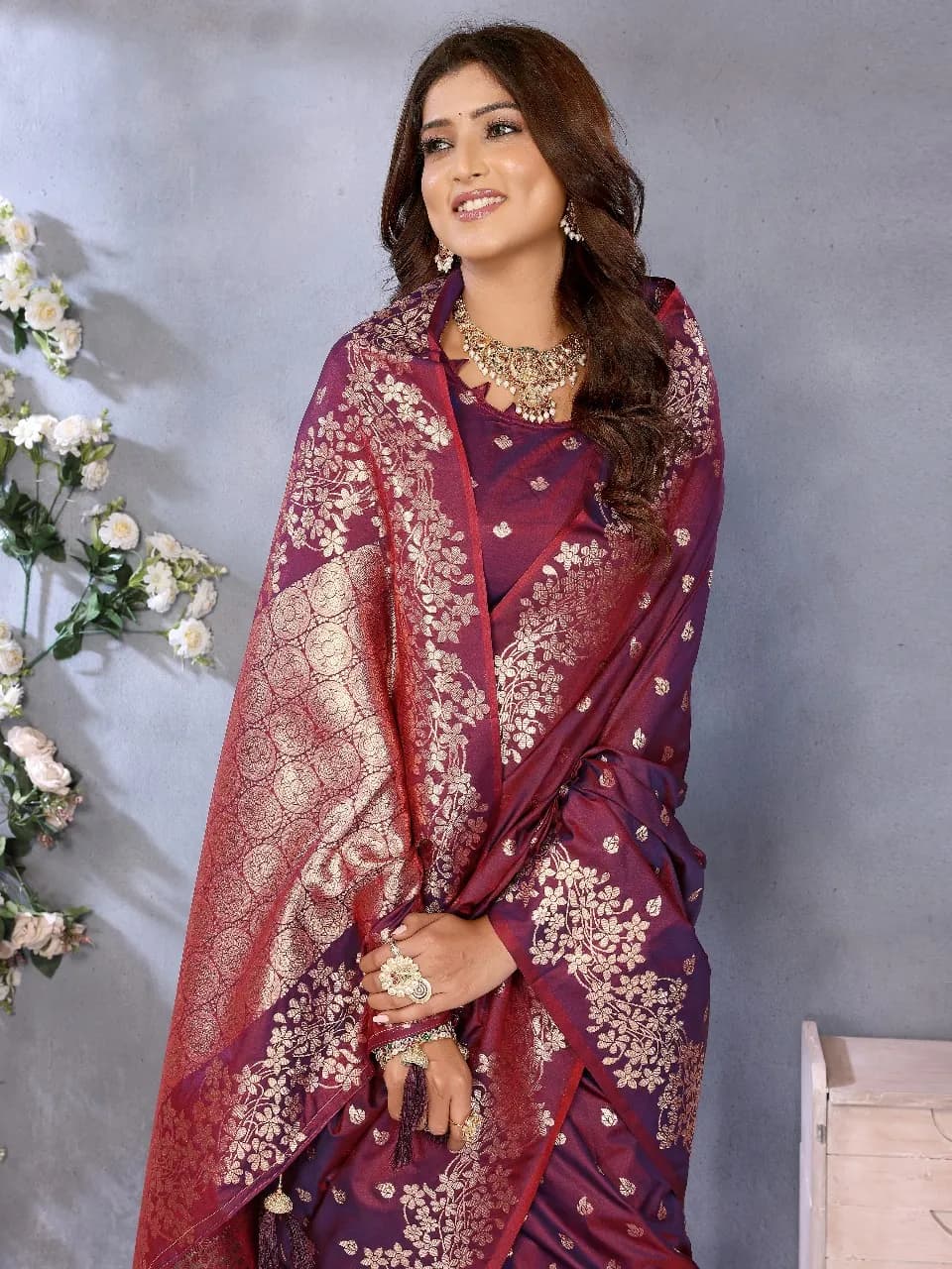 Buy Banarasi silk saree in Surat | Reseller Bazzar