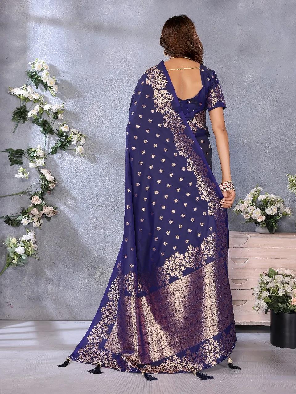 Pure Banarasi Silk Saree with Gala Weaving for Weddings - Image 4 in Surat