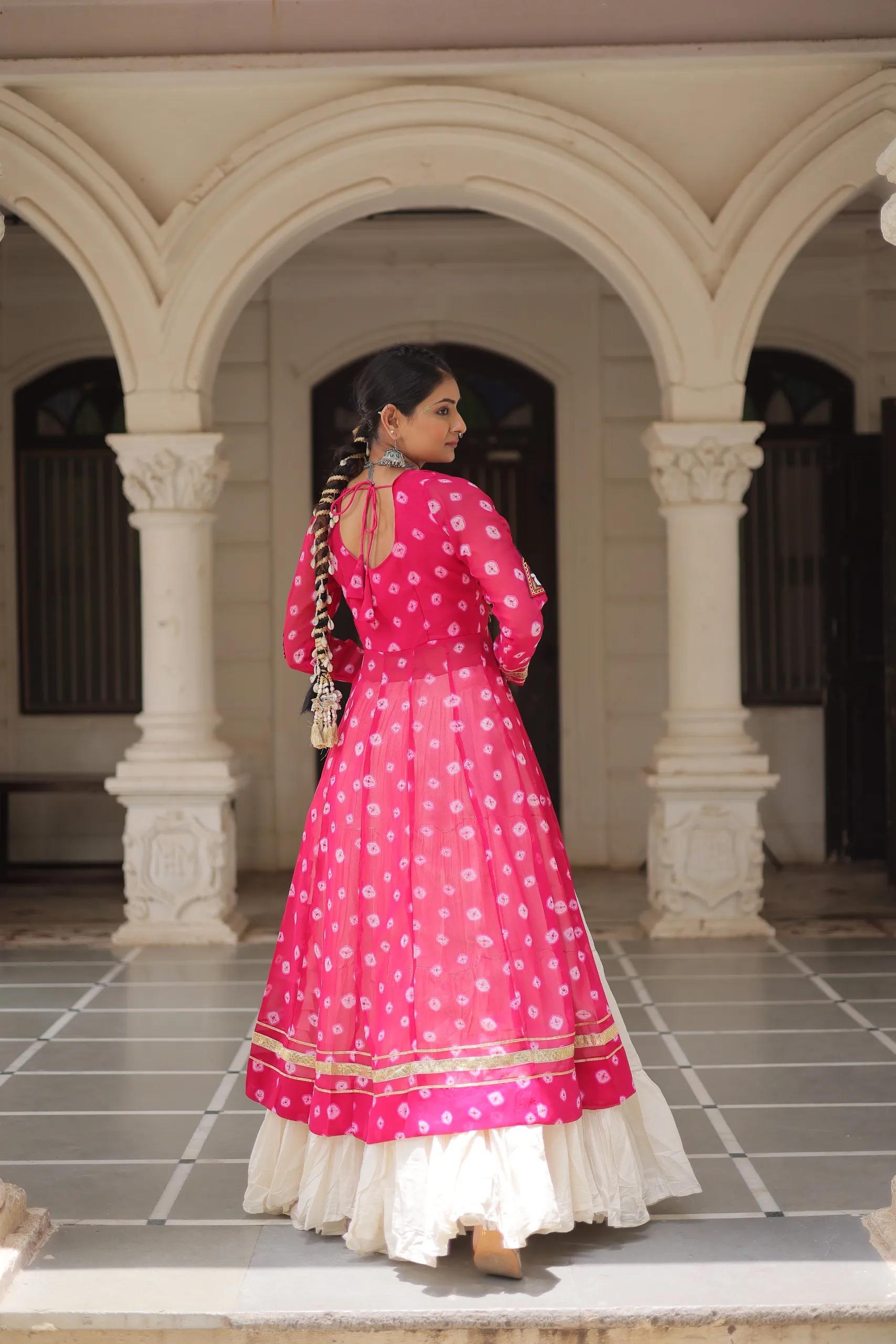 Designer Navratri Kora Cotton Lehenga Choli with Kutchi Work - Image 36 in Surat