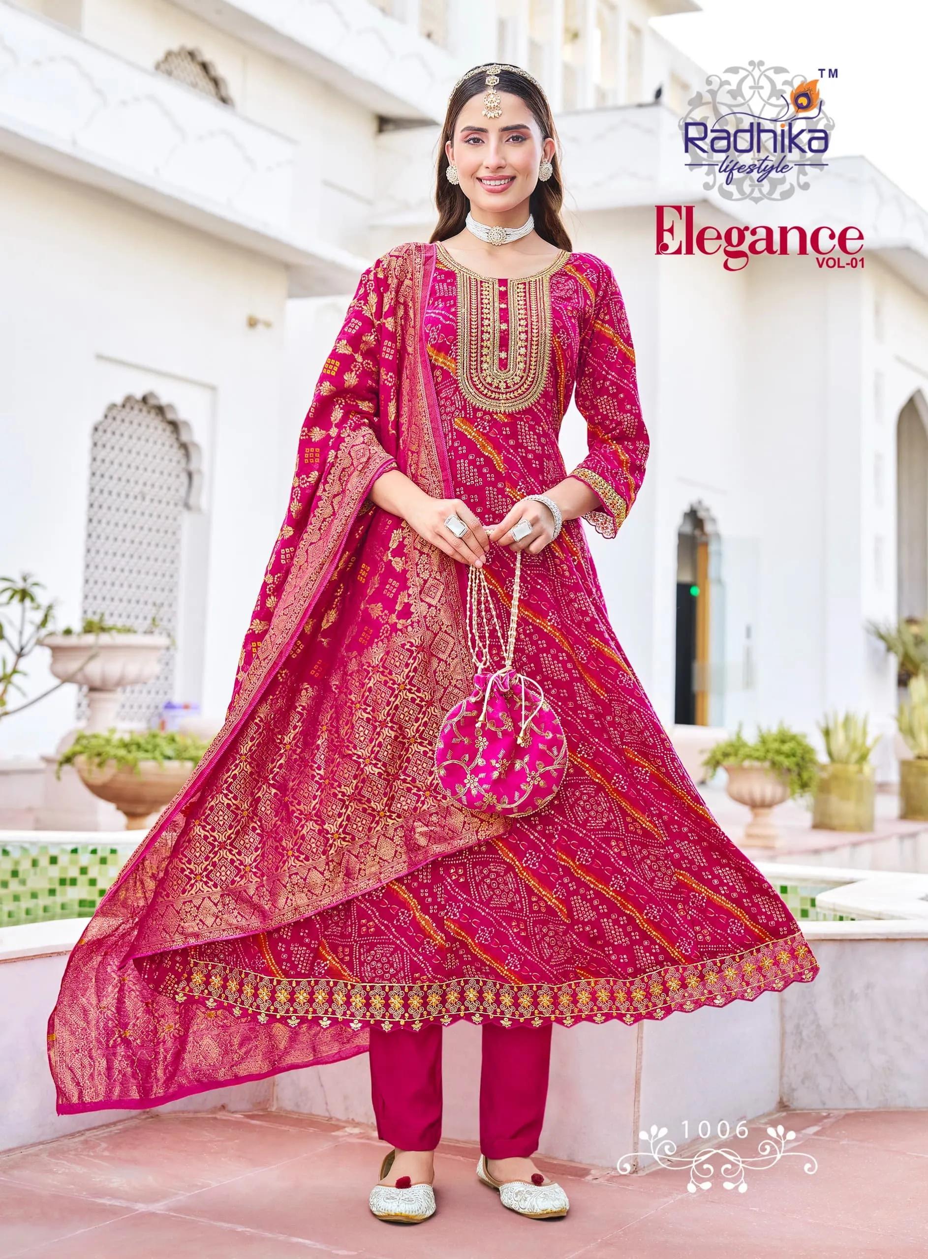 Pure Cotton Anarkali Gown Set with Pant and Dupatta - Image 2 in Surat