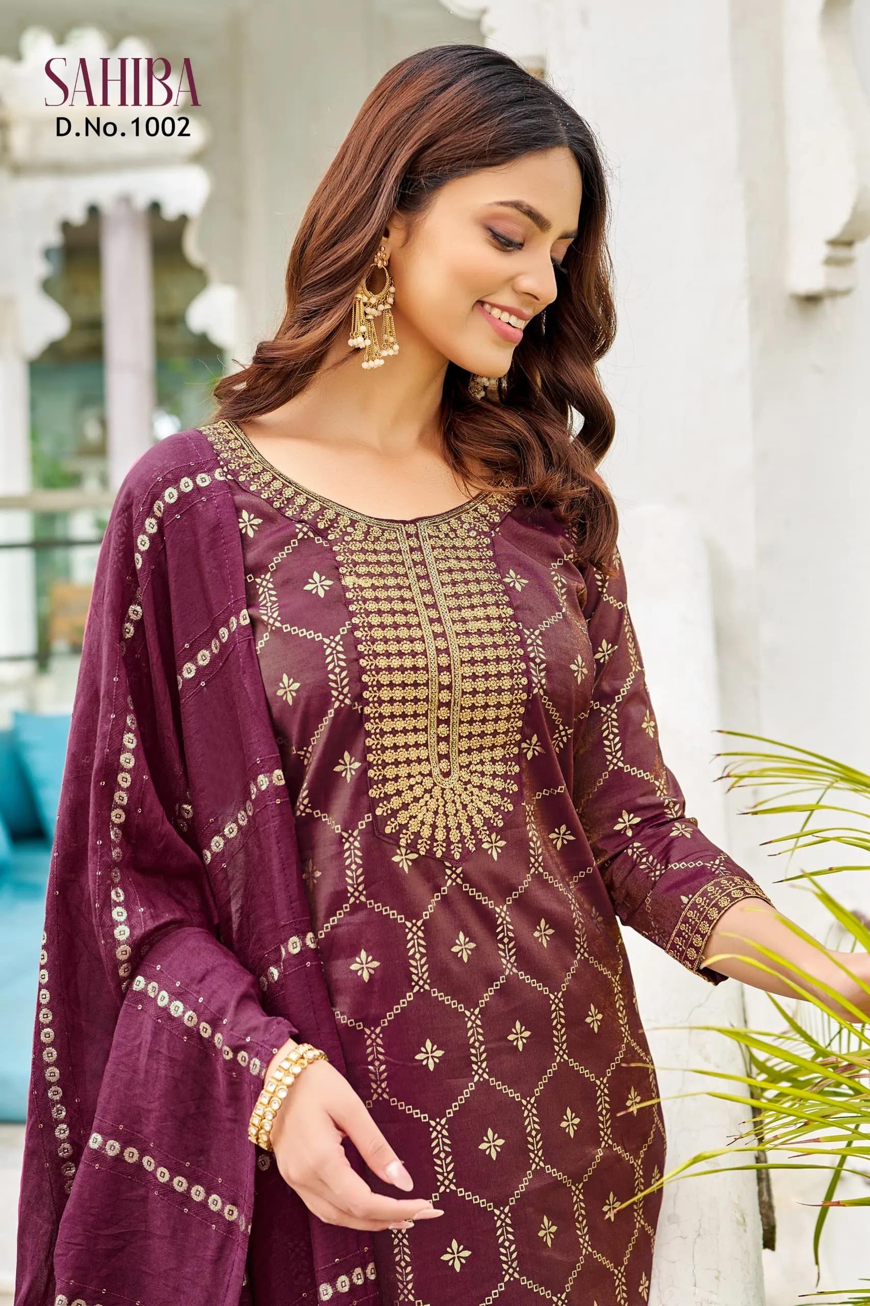 Sahiba Viscose Salwar Suit with Kurti, Pant and Dupatta - Image 12 in Surat