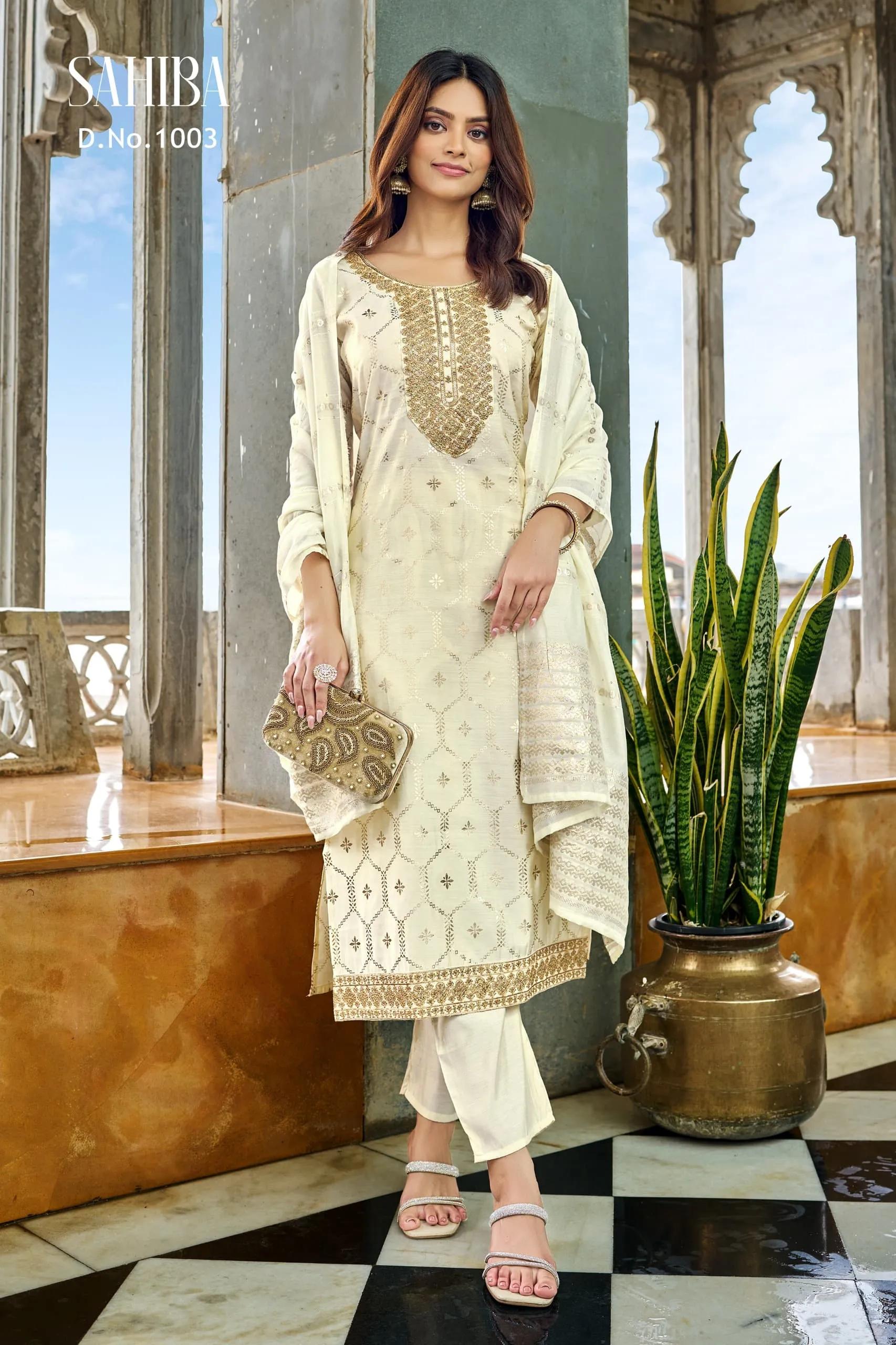 Sahiba Viscose Salwar Suit with Kurti, Pant and Dupatta - Image 9 in Surat