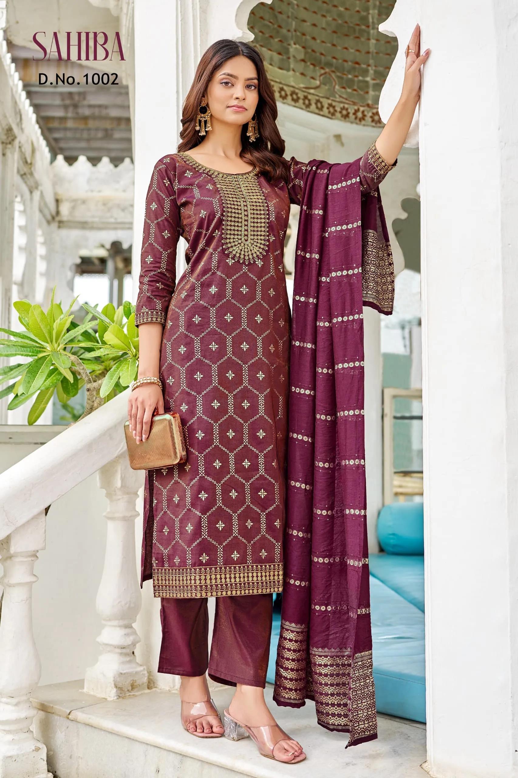 Sahiba Viscose Salwar Suit with Kurti, Pant and Dupatta - Image 11 in Surat
