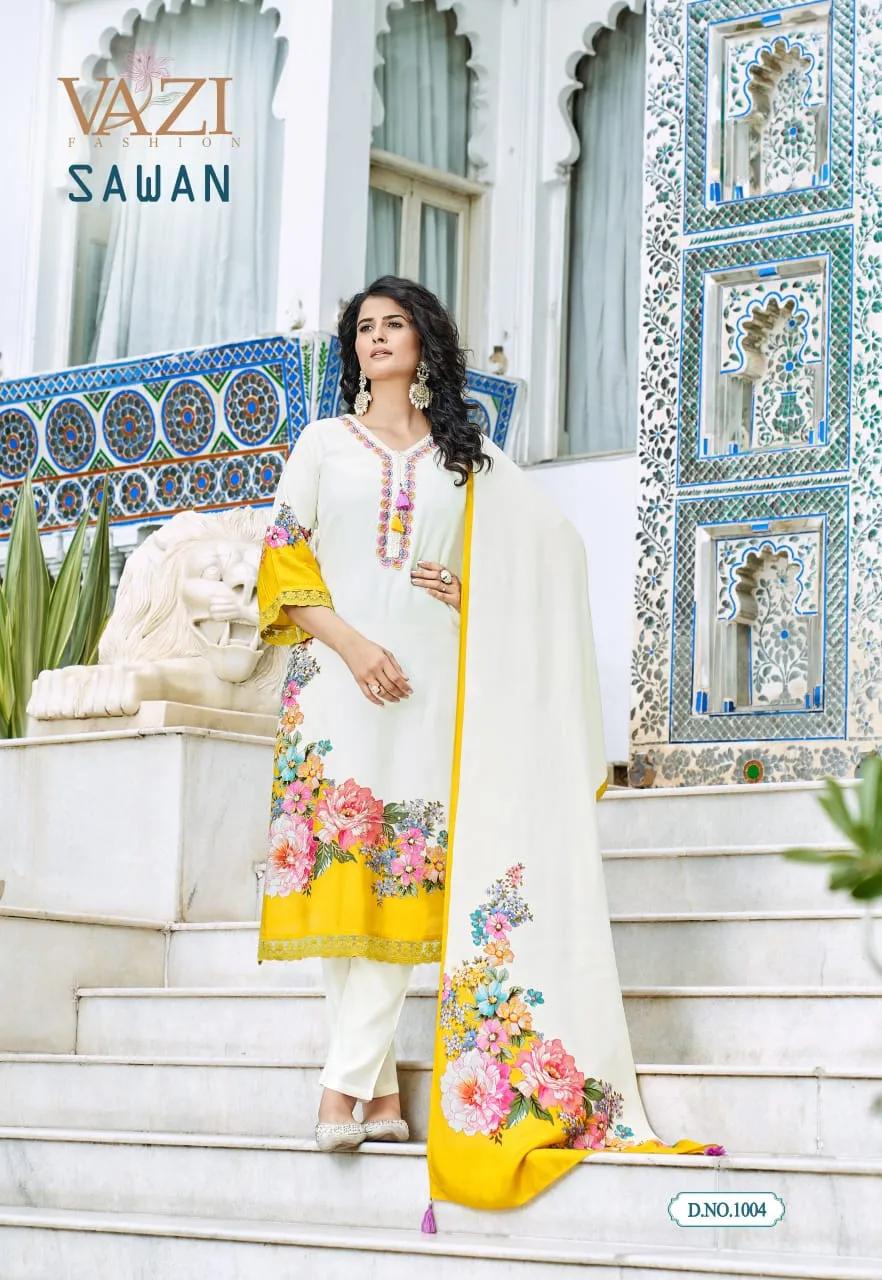 Luxury Festival Salwar Suit with Aari Handwork in Viscose Muslin - Image 2 in Surat