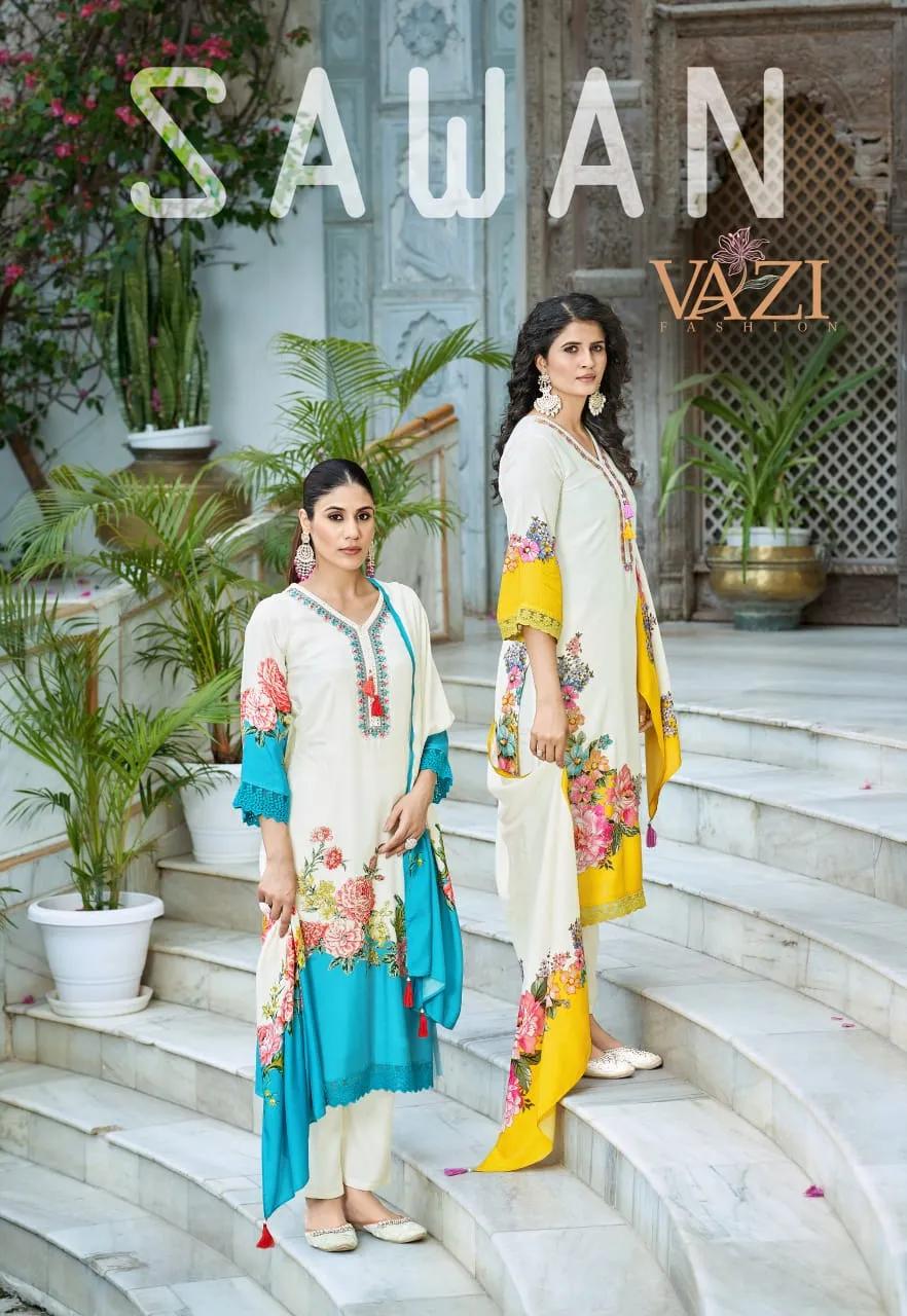 Luxury Festival Salwar Suit with Aari Handwork in Viscose Muslin - Image 12 in Surat