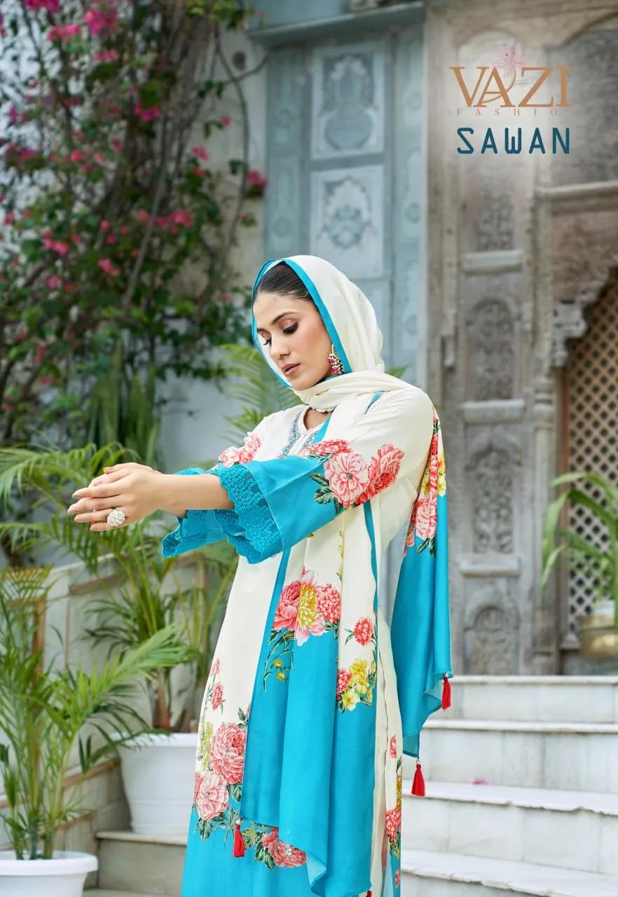 Luxury Festival Salwar Suit with Aari Handwork in Viscose Muslin - Image 13 in Surat
