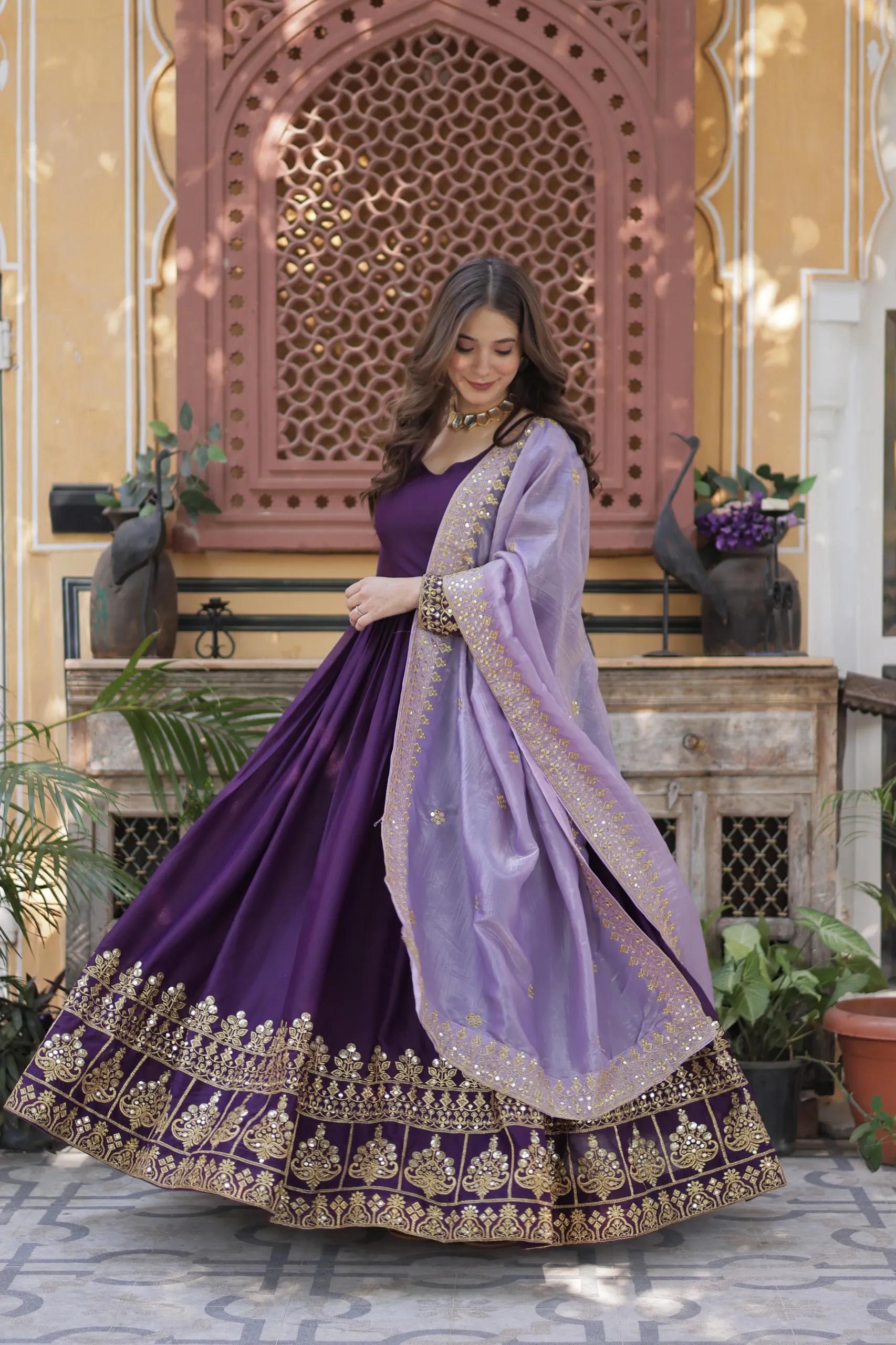 Premium Designer Readymade Georgette Gown for Party Wear - Image 7 in Surat