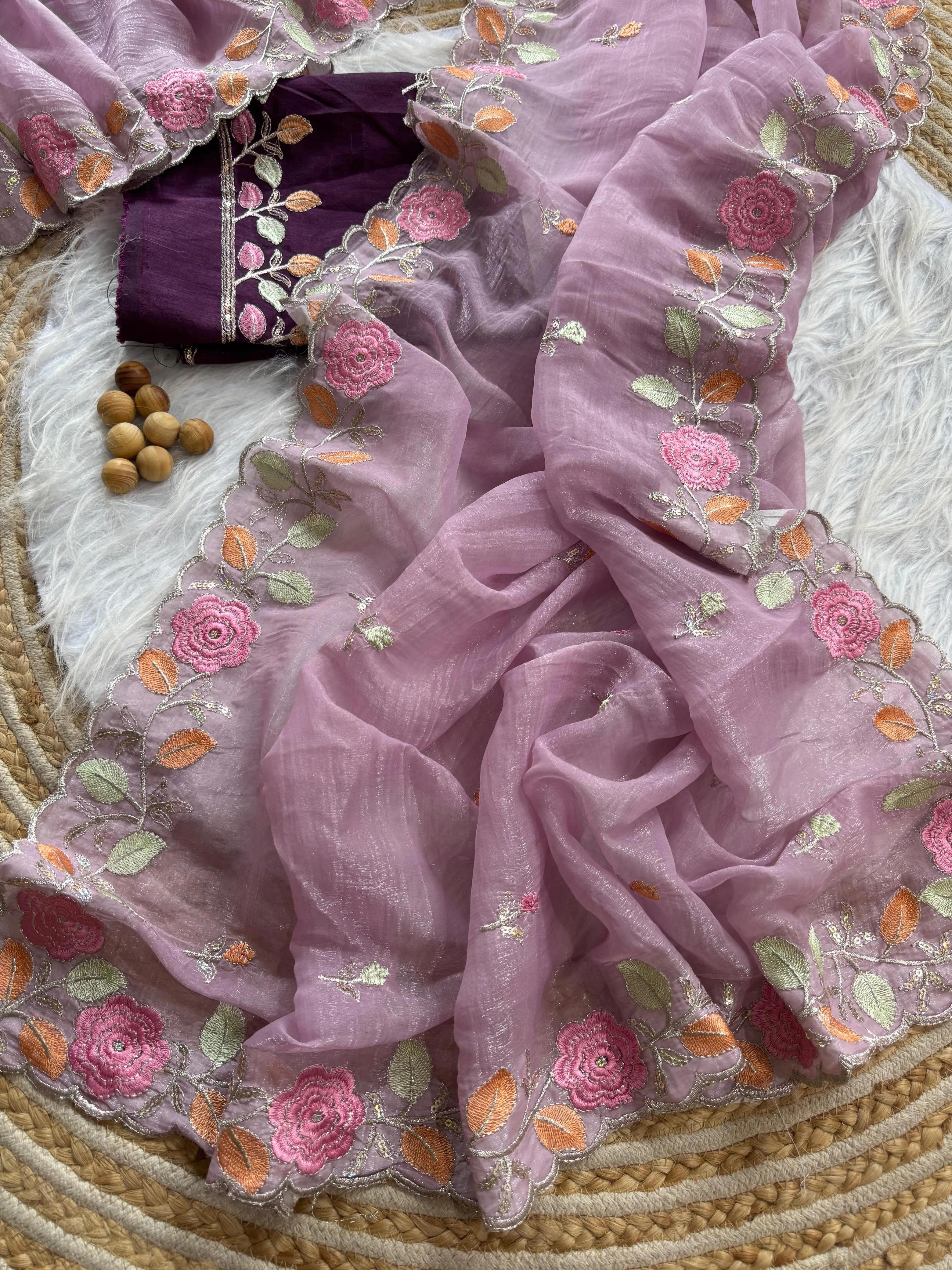 Dual Tone Silk Saree - Image 14 in Surat