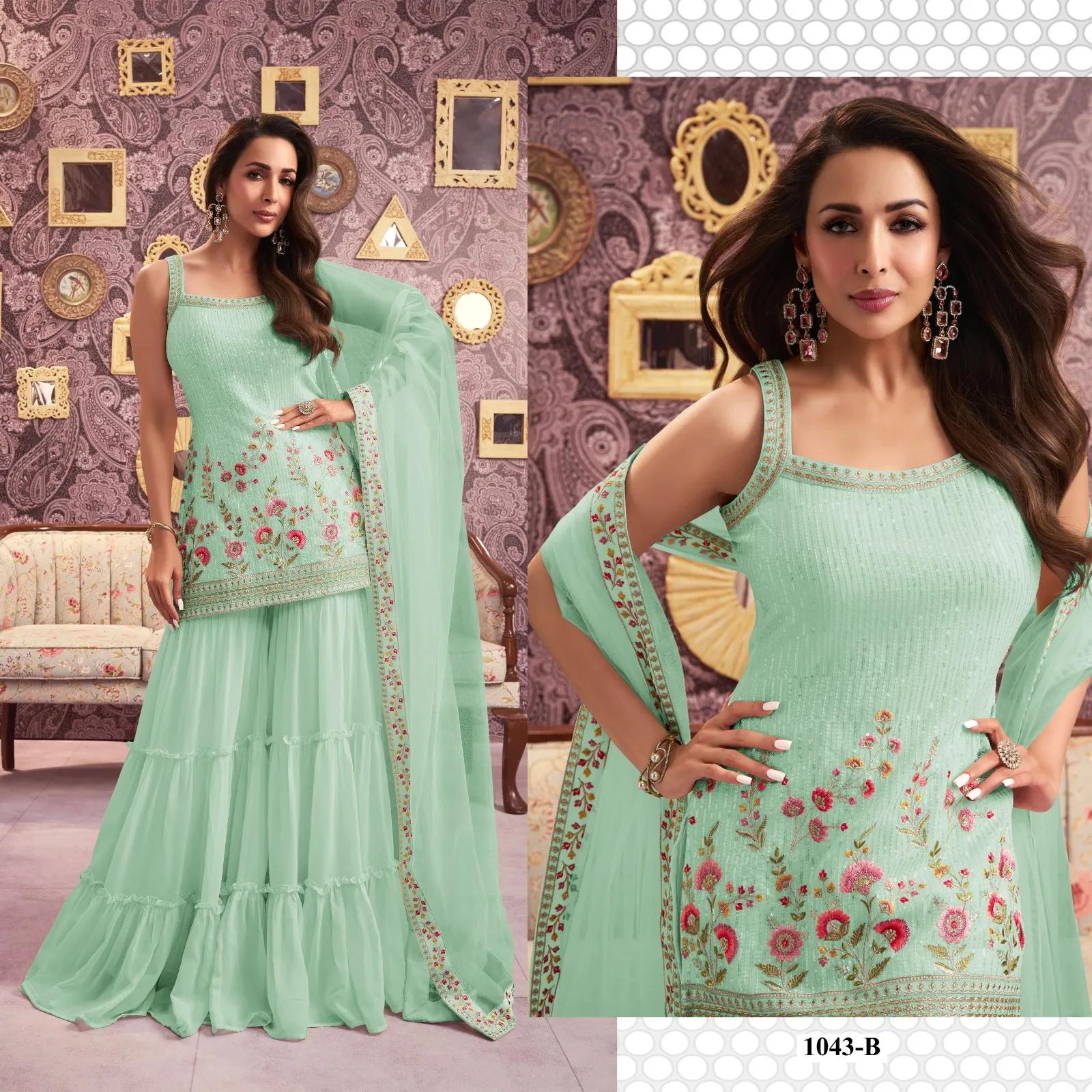 Silk Semi-Stitched Wedding Dress Material with Embroidery - Image 16 in Surat
