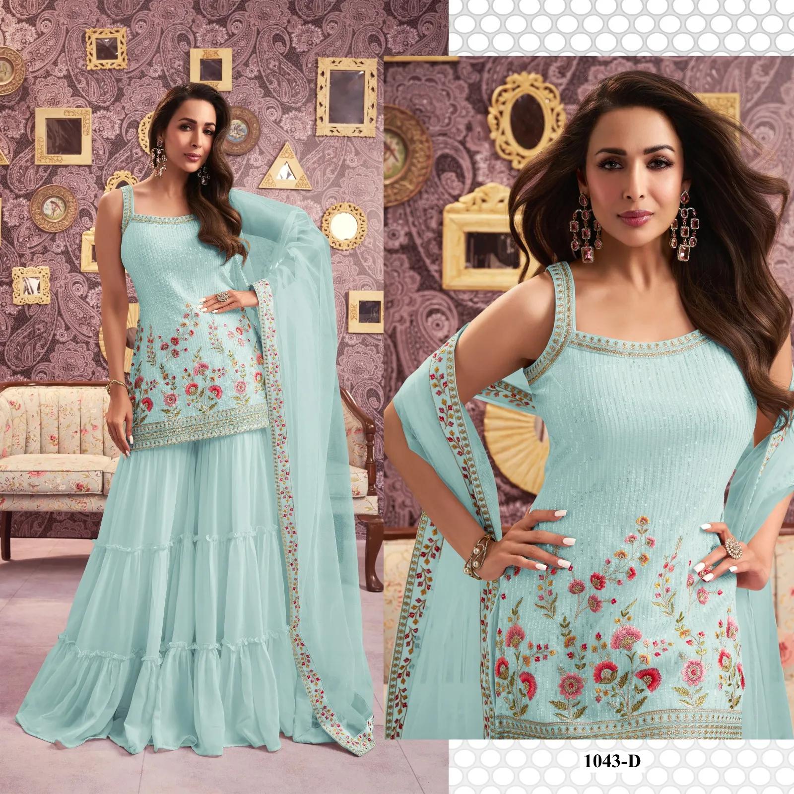 Silk Semi-Stitched Wedding Dress Material with Embroidery - Image 13 in Surat