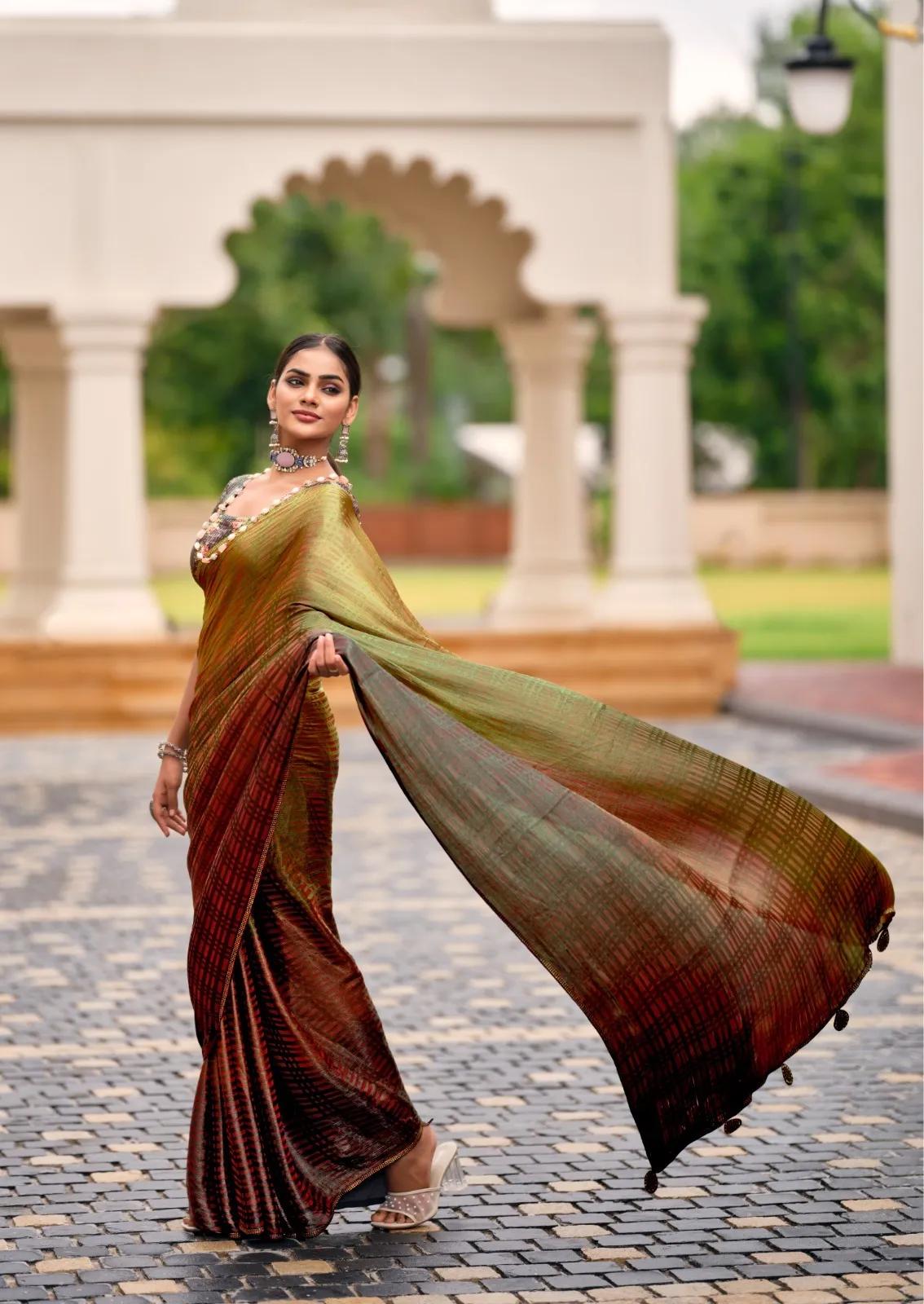 New Satin Silk Premium Saree - Image 4 in Surat