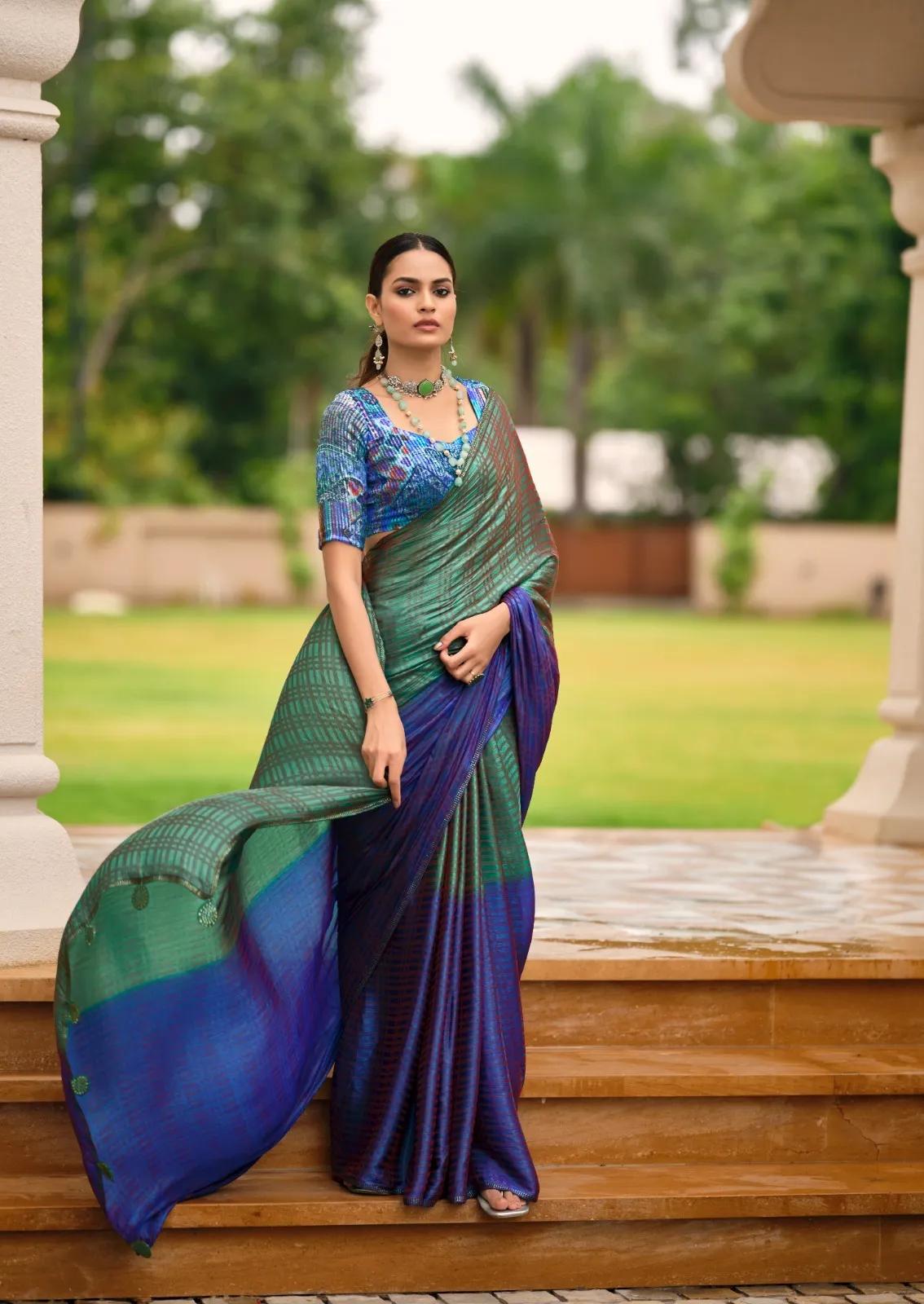 New Satin Silk Premium Saree - Image 7 in Surat